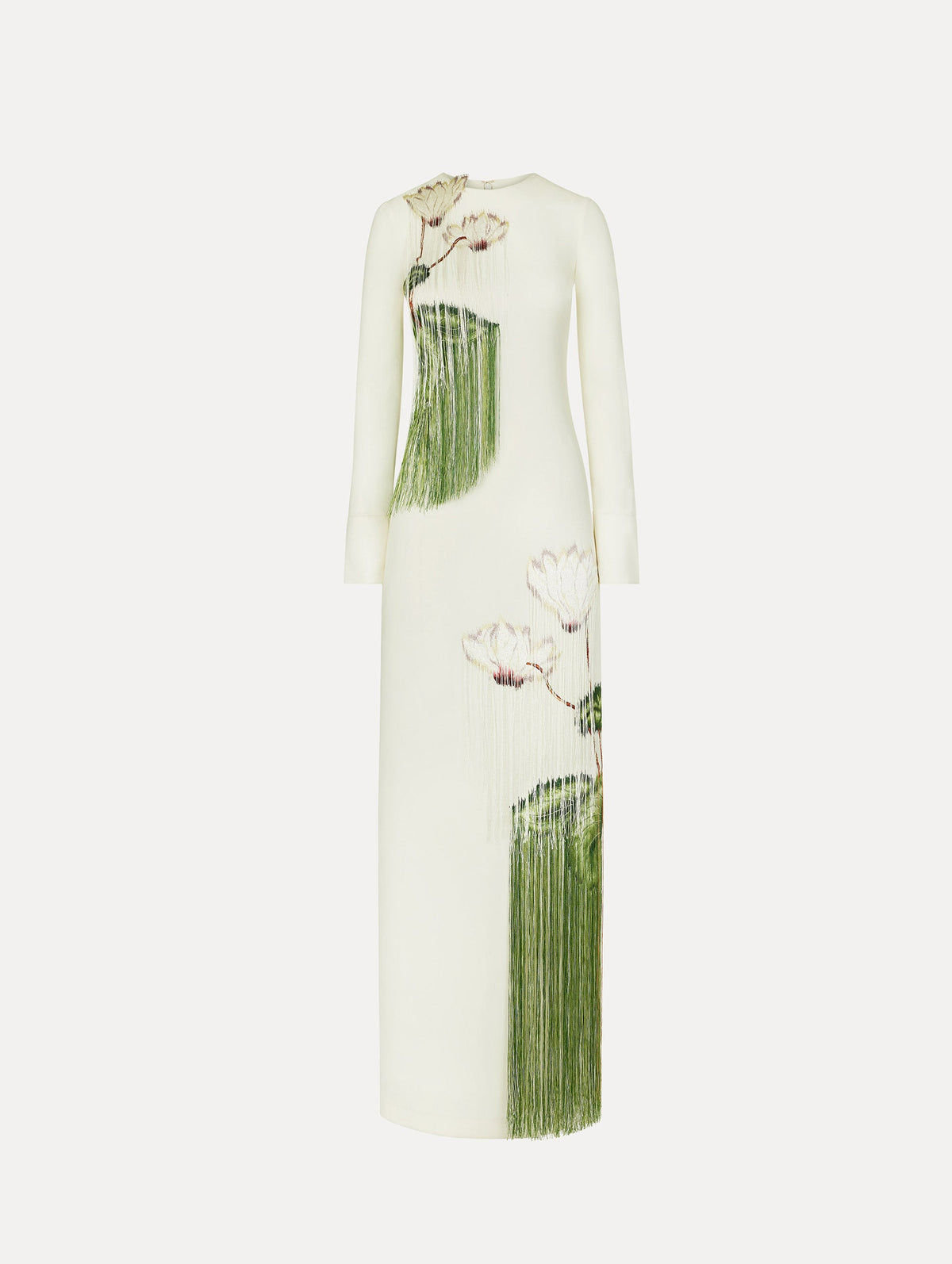 ‌Lotus Embroidery Tassel Gown