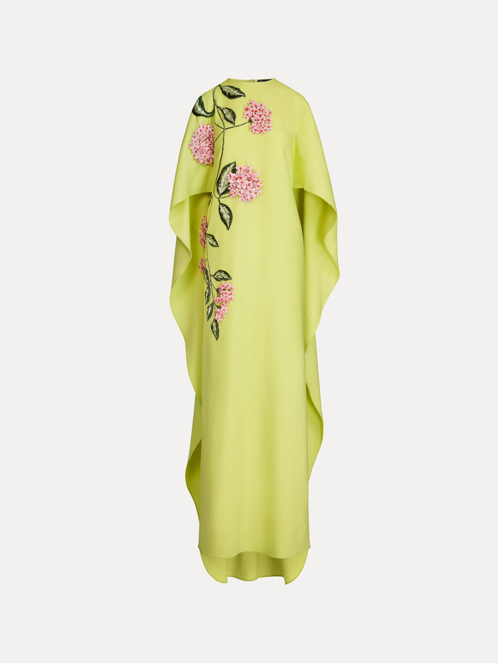 Floral Appliqué Asymmetric Maxi Dress