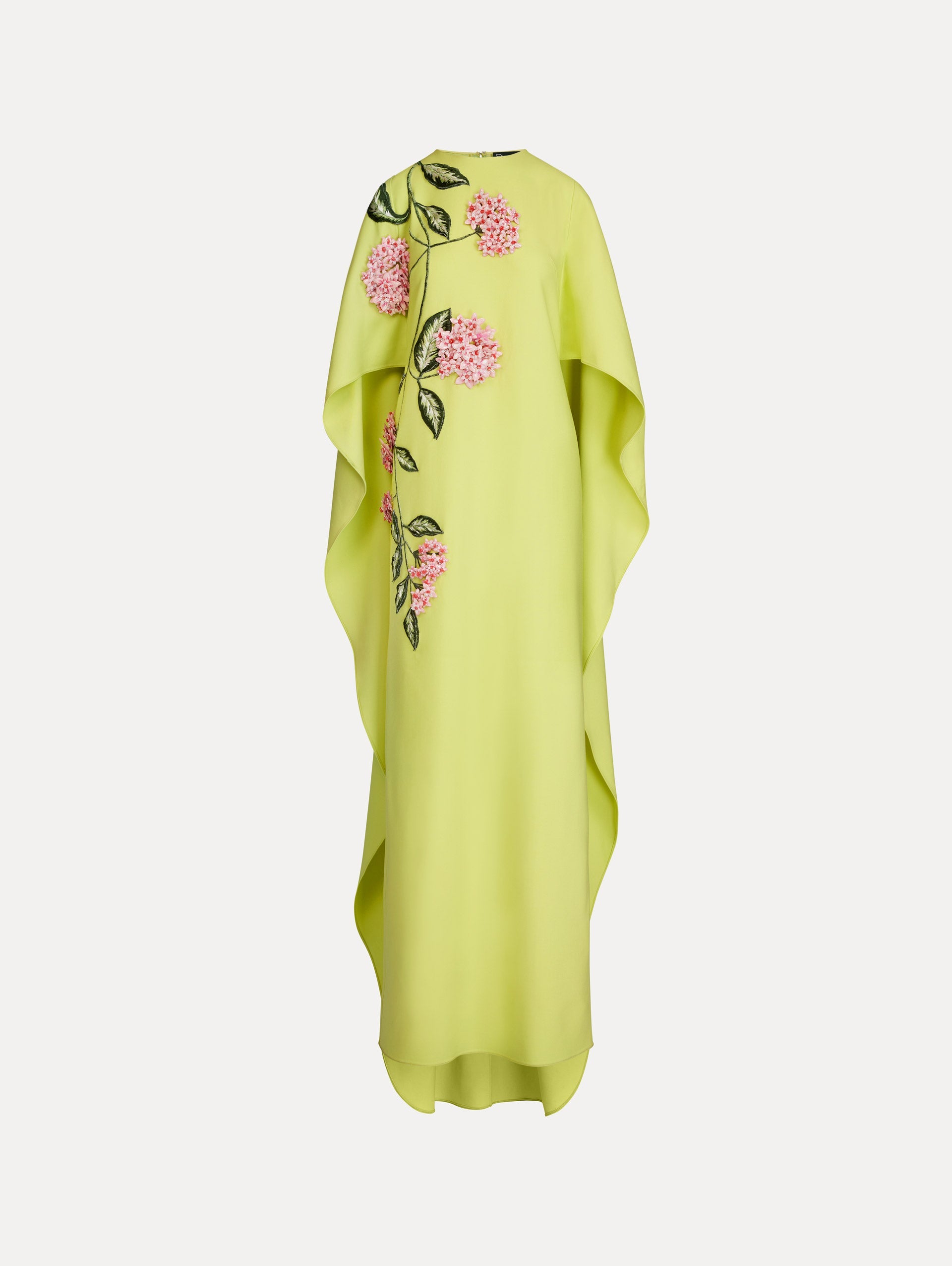 Floral Appliqué Asymmetric Maxi Dress