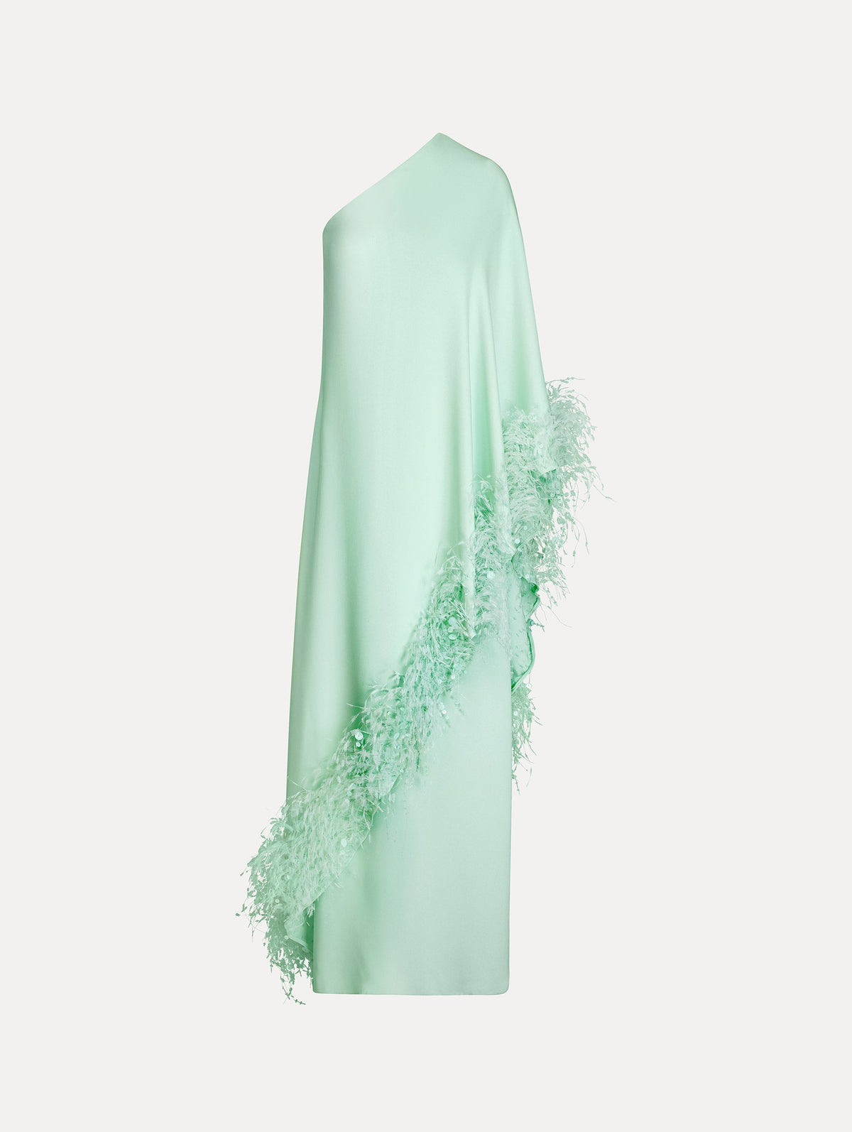 Asymmetric Feather One-Shoulder Dress