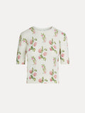 Short Sleeve Floral Cardigan‌