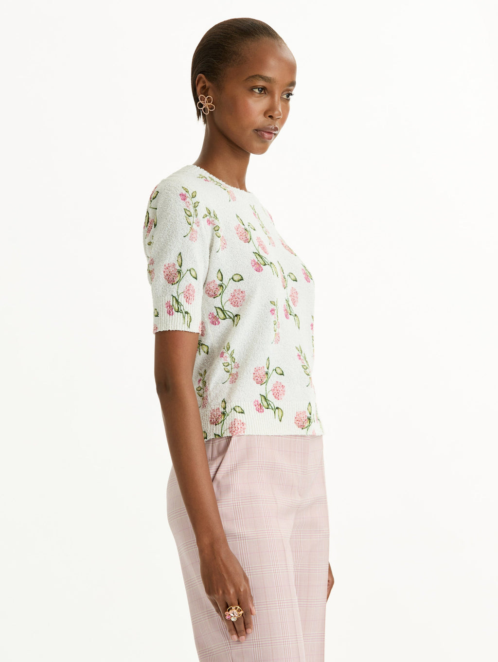 Short Sleeve Floral Cardigan‌