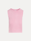 Pink Ribbed Sleeveless Sweater‌