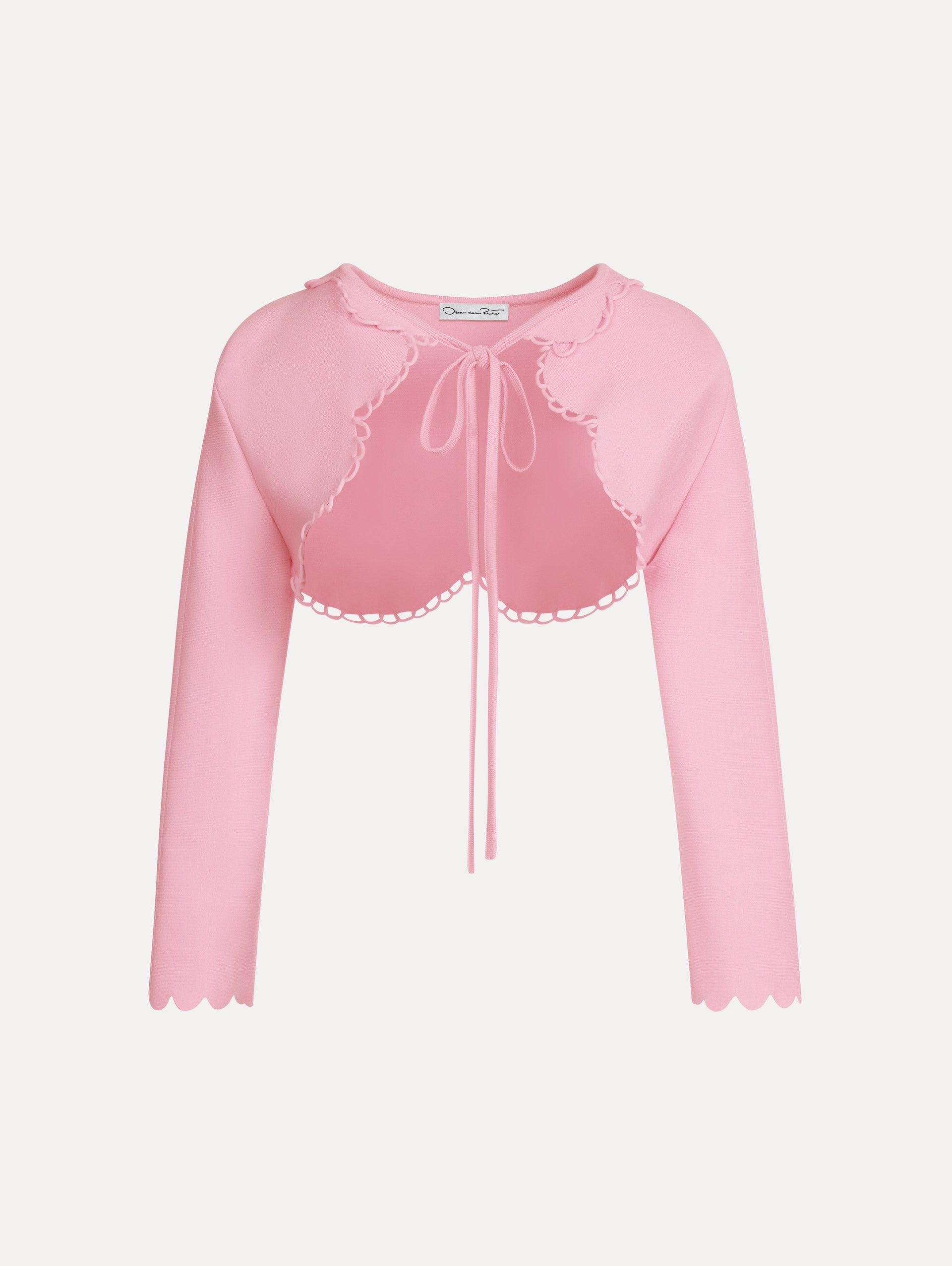 Scallop Trim Long Sleeve Cardigan