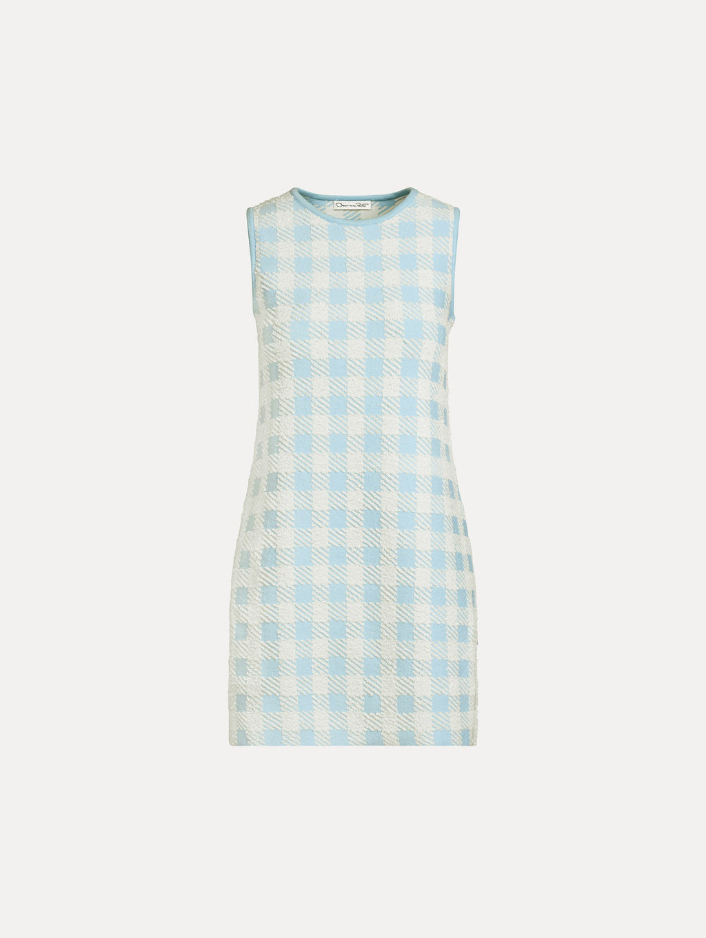‌Light Blue Gingham Sheath Dress