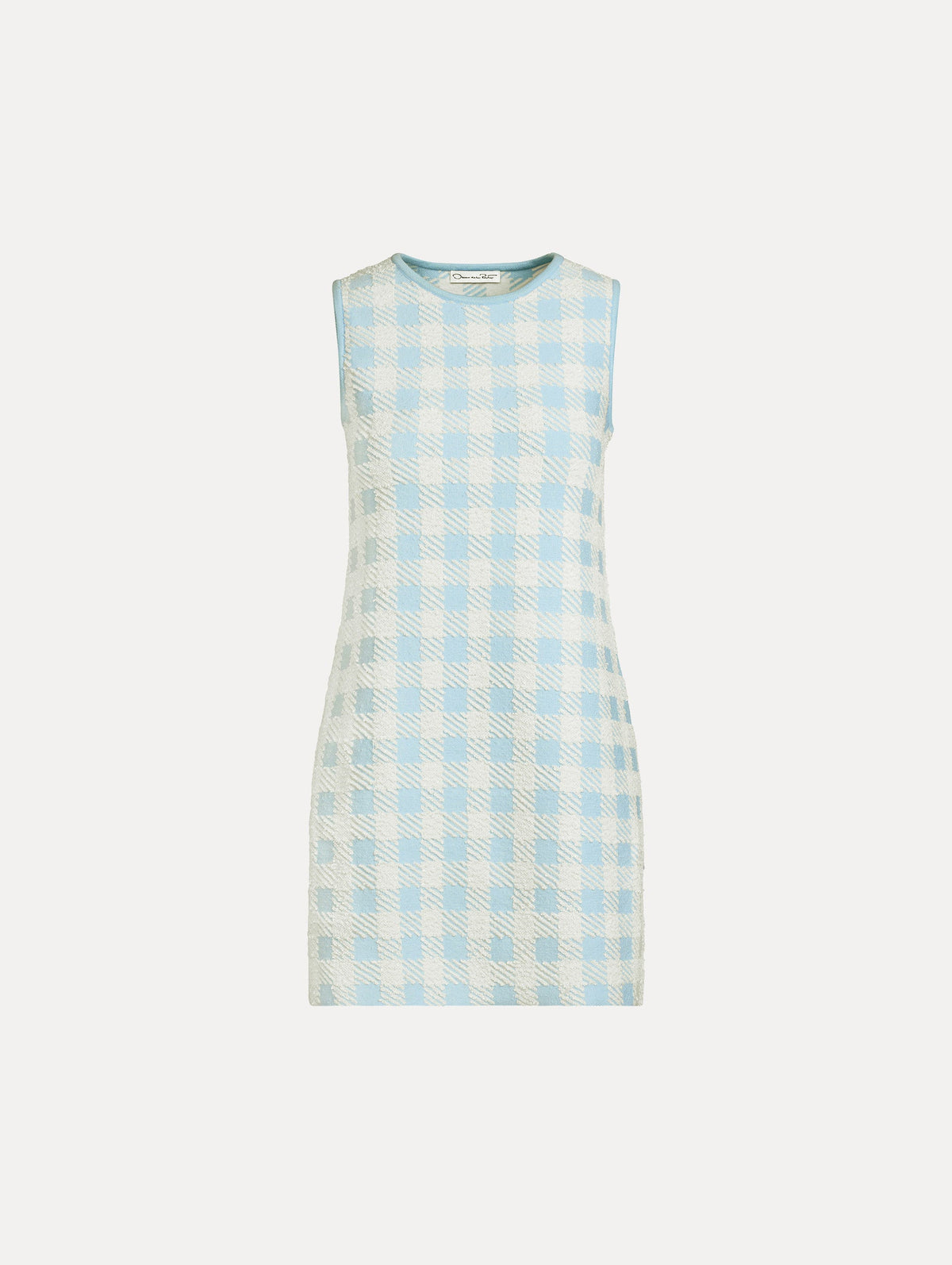 ‌Light Blue Gingham Sheath Dress