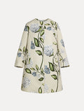 Floral Pattern Open-Front Coat
