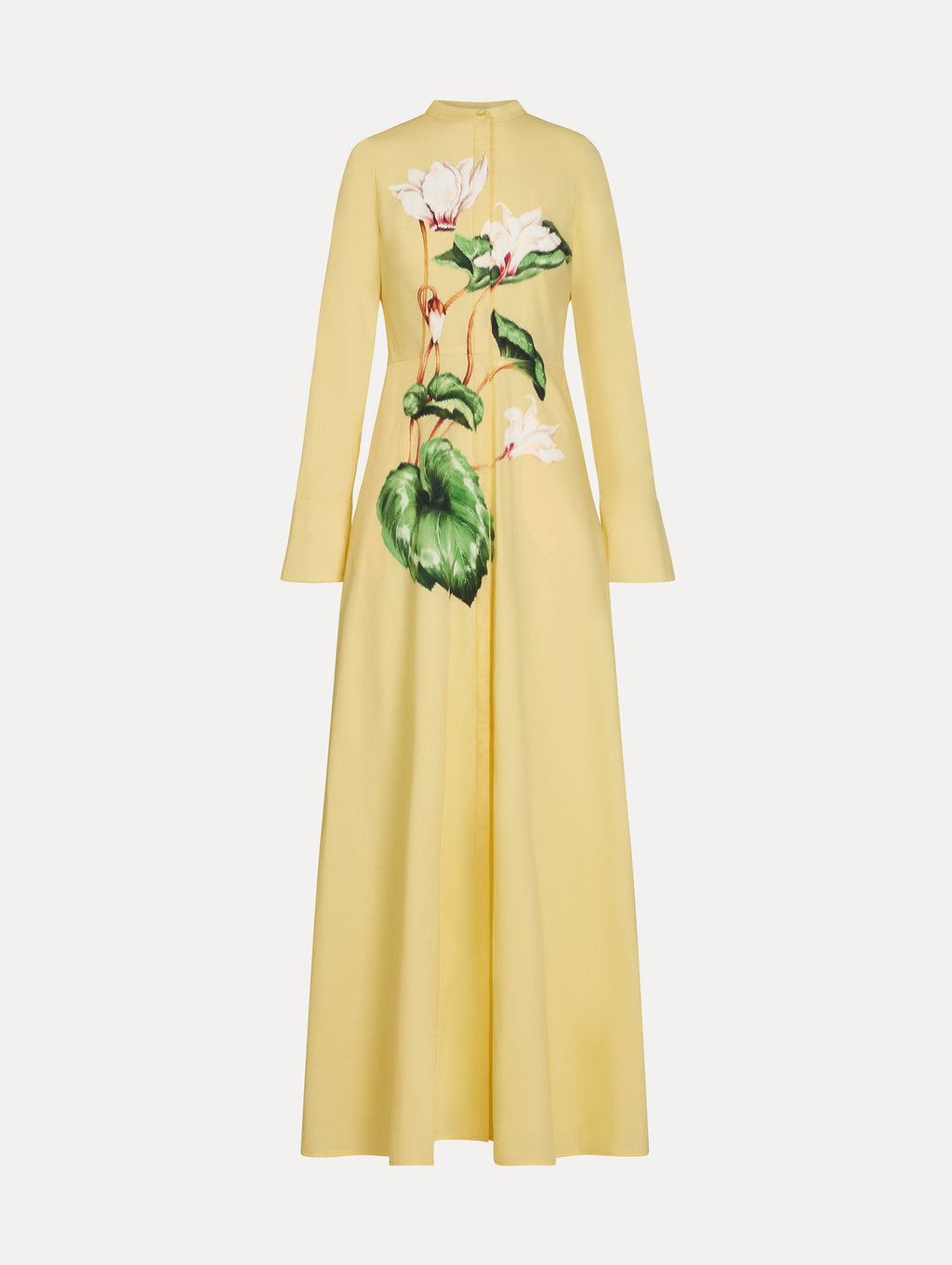 Cyclamen Patterned Floor-Length Gown