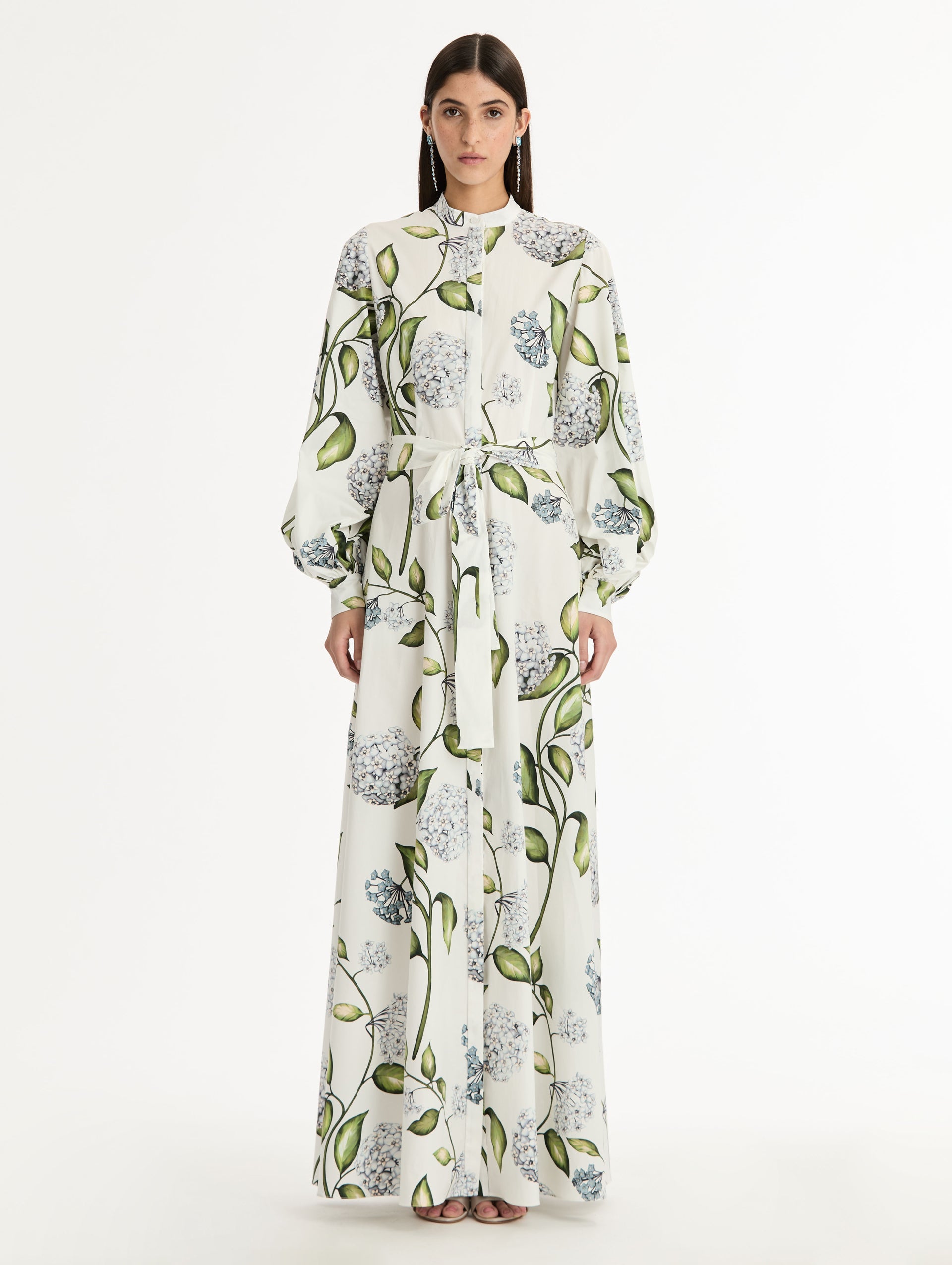 ‌Botanical Print Long Gown