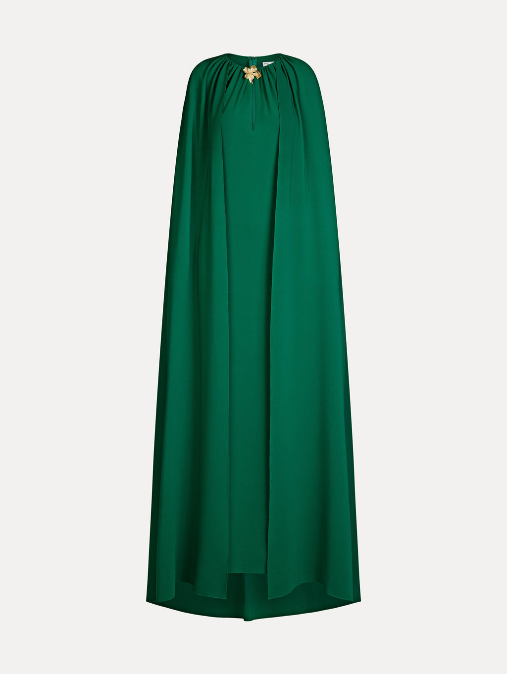 High-Neck Green Maxi Dress