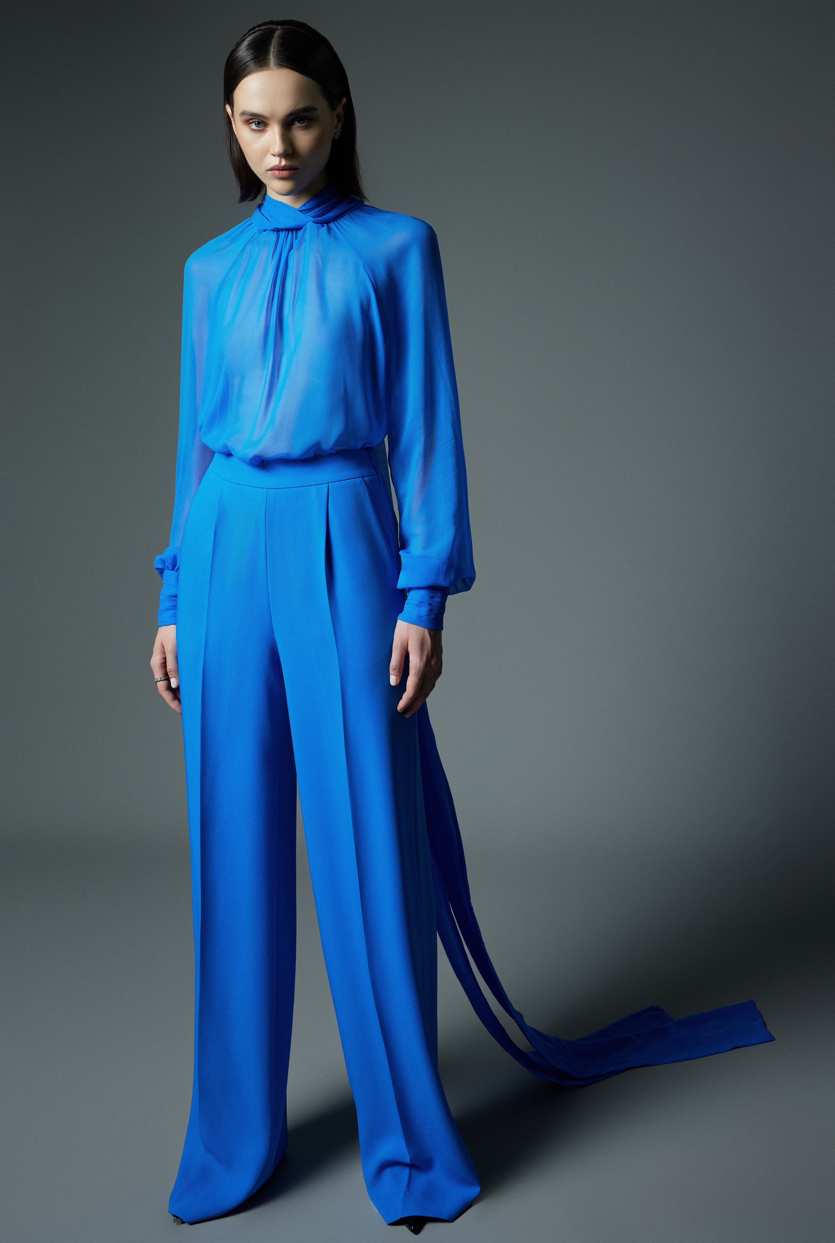 Wide leg crease pants