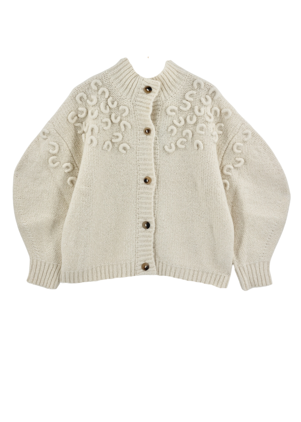 Croissant Cardigan in Ivory