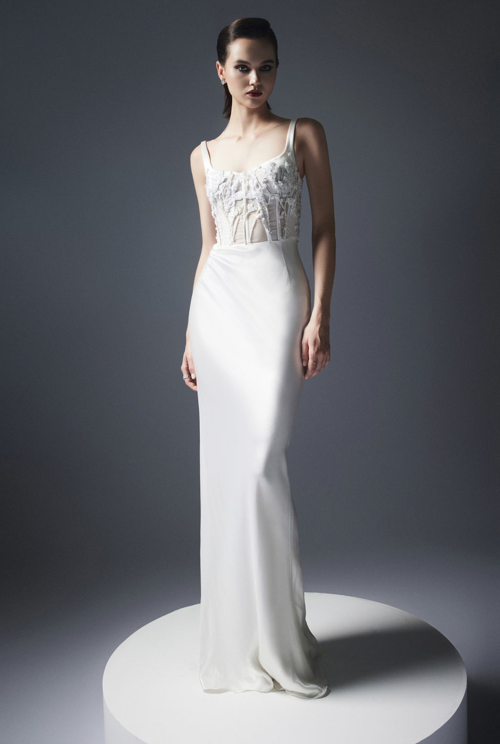 Corset-style evening gown