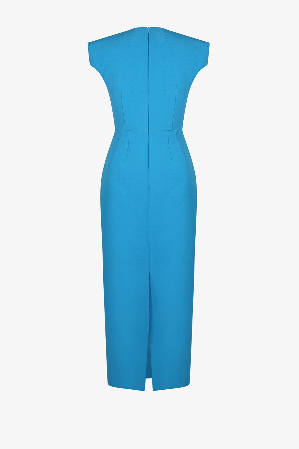 Round neck square shoulder pencil skirt