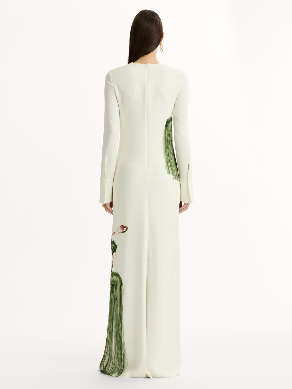 ‌Lotus Embroidery Tassel Gown