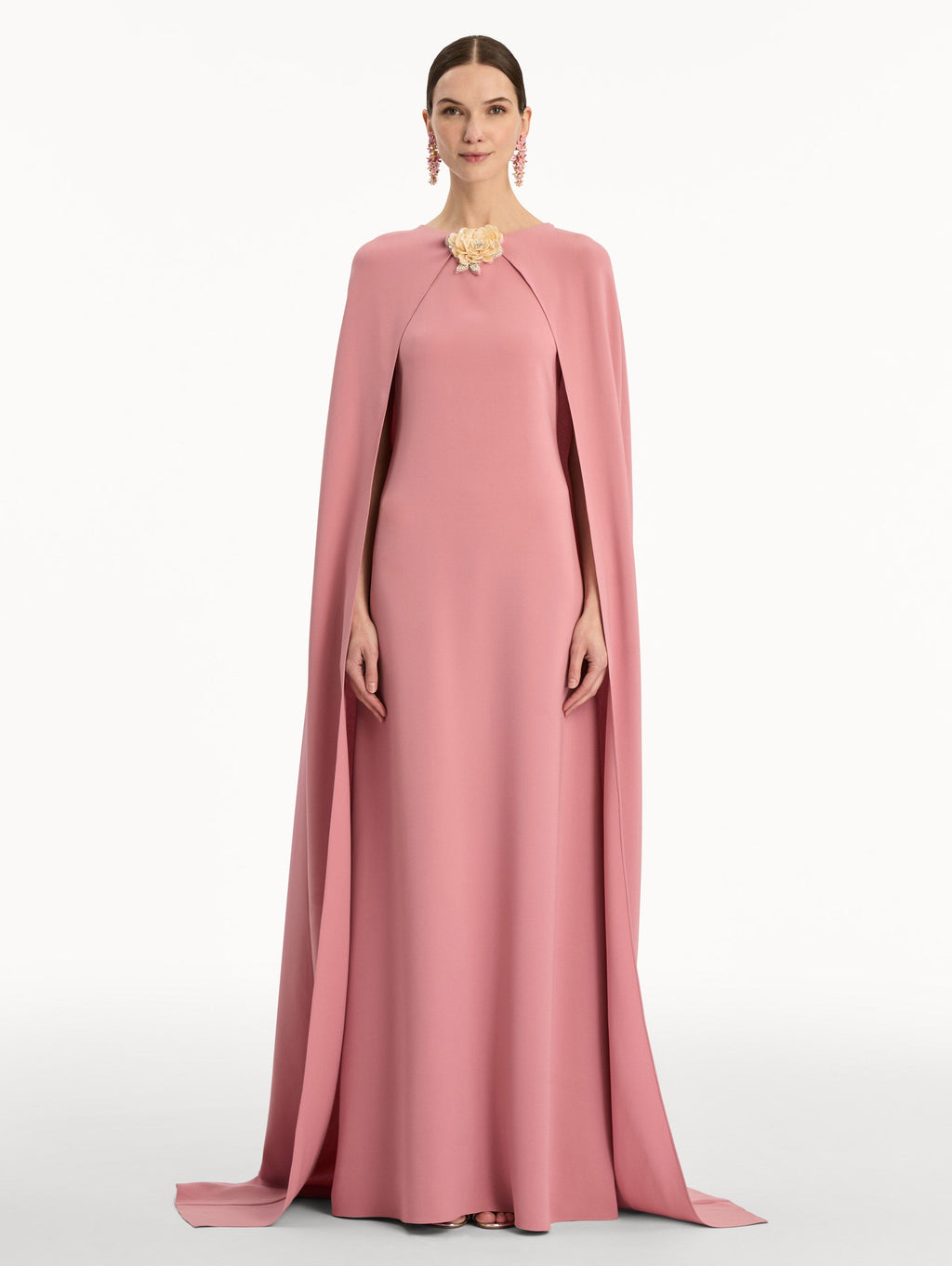 Chic Pink Floor-Length Gown