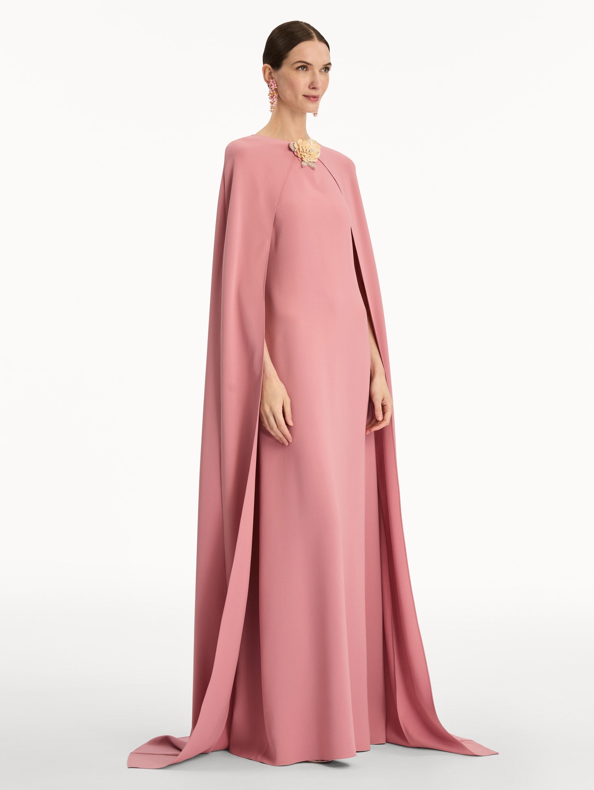 Chic Pink Floor-Length Gown