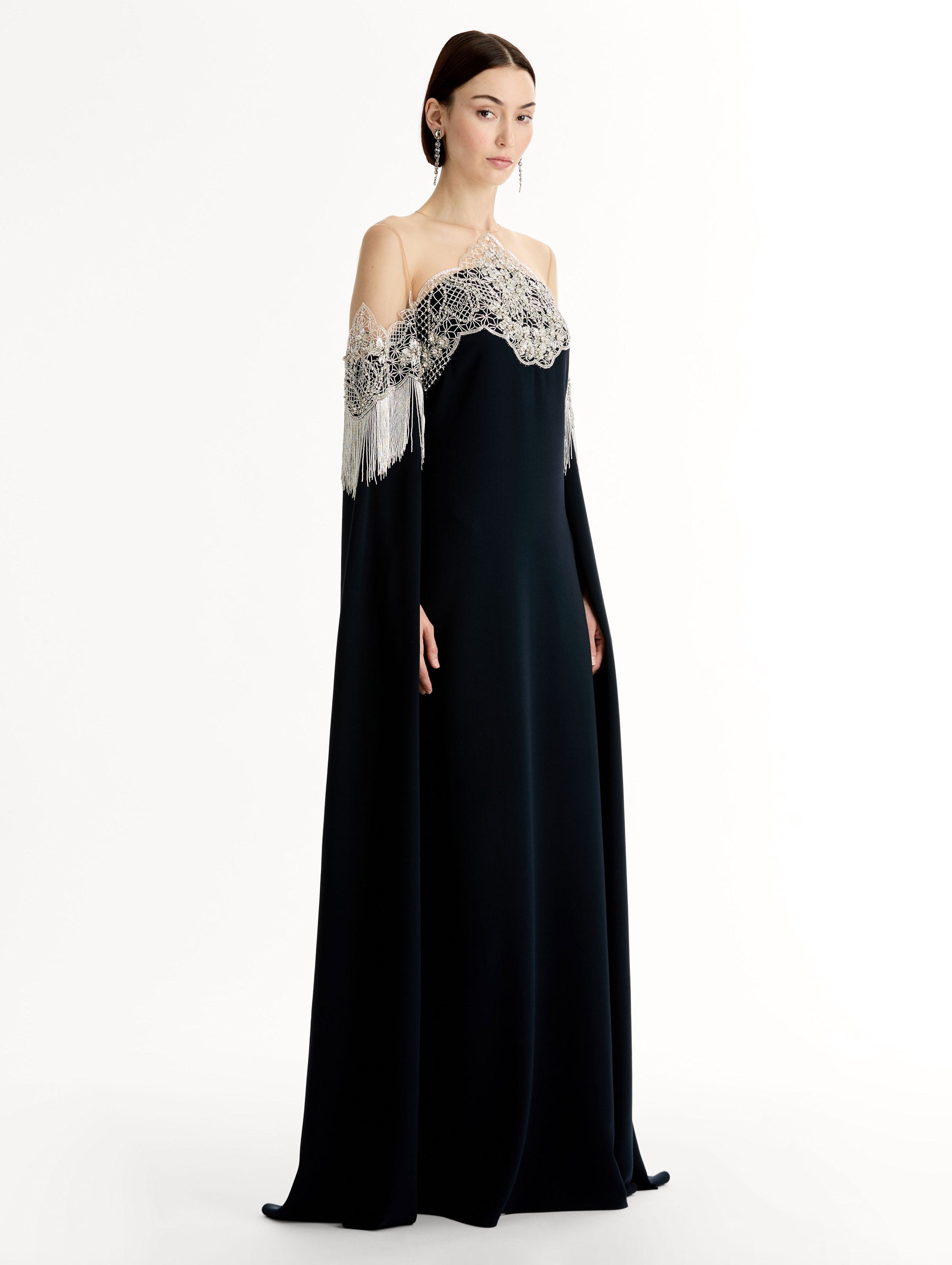 Sheer Embellished Evening Dress