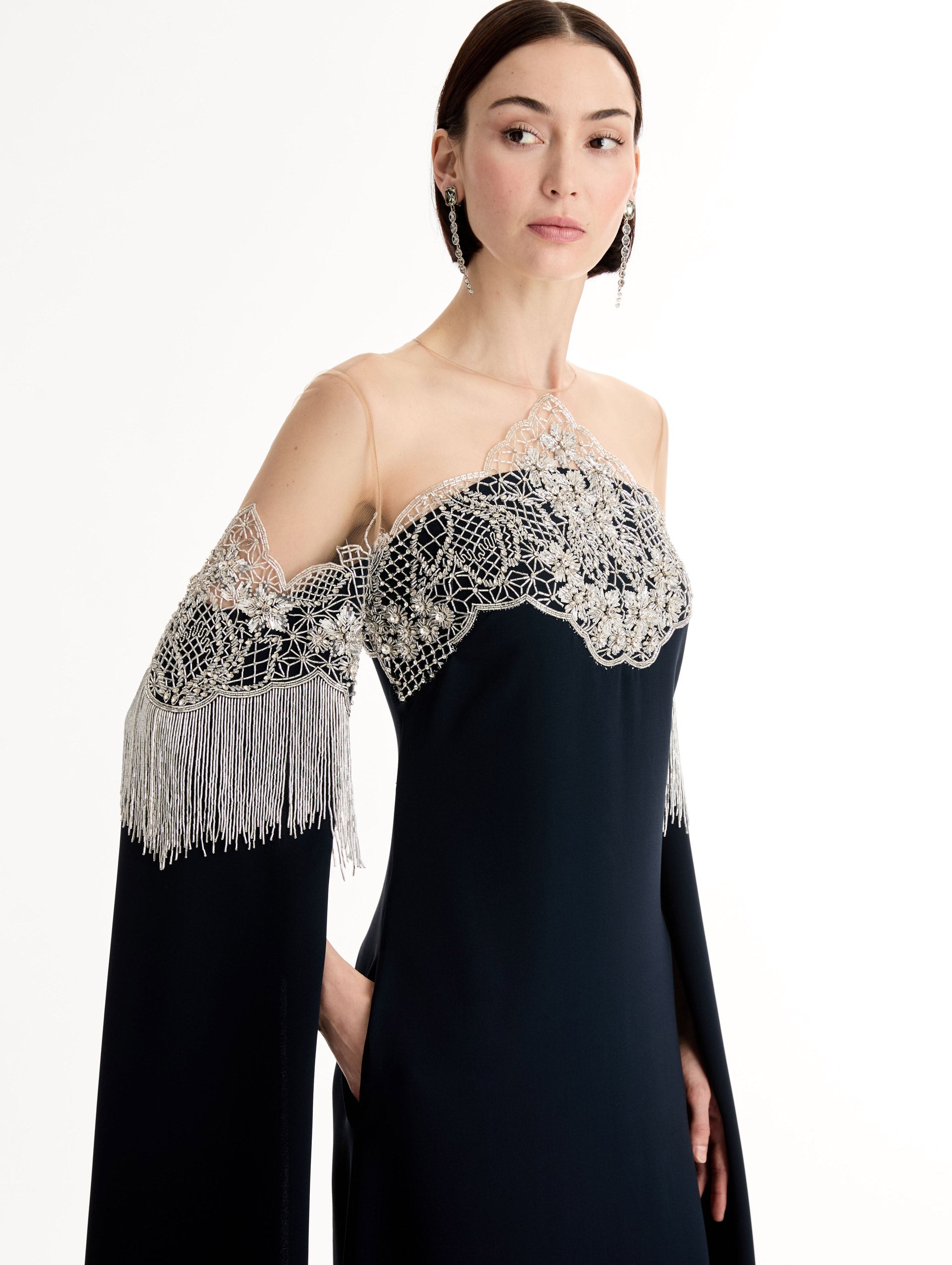 Sheer Embellished Evening Dress