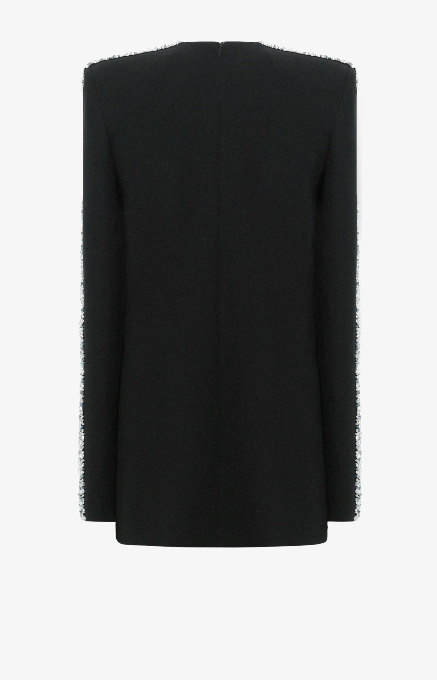 Long Sleeve dress with square padded shoulders and round neckline