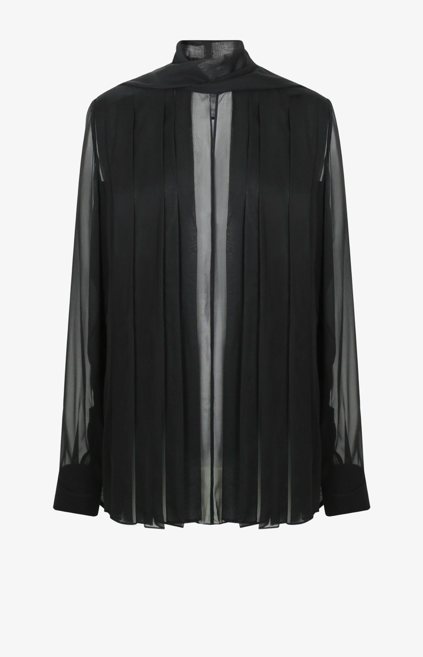 V-shaped scarf with shirt