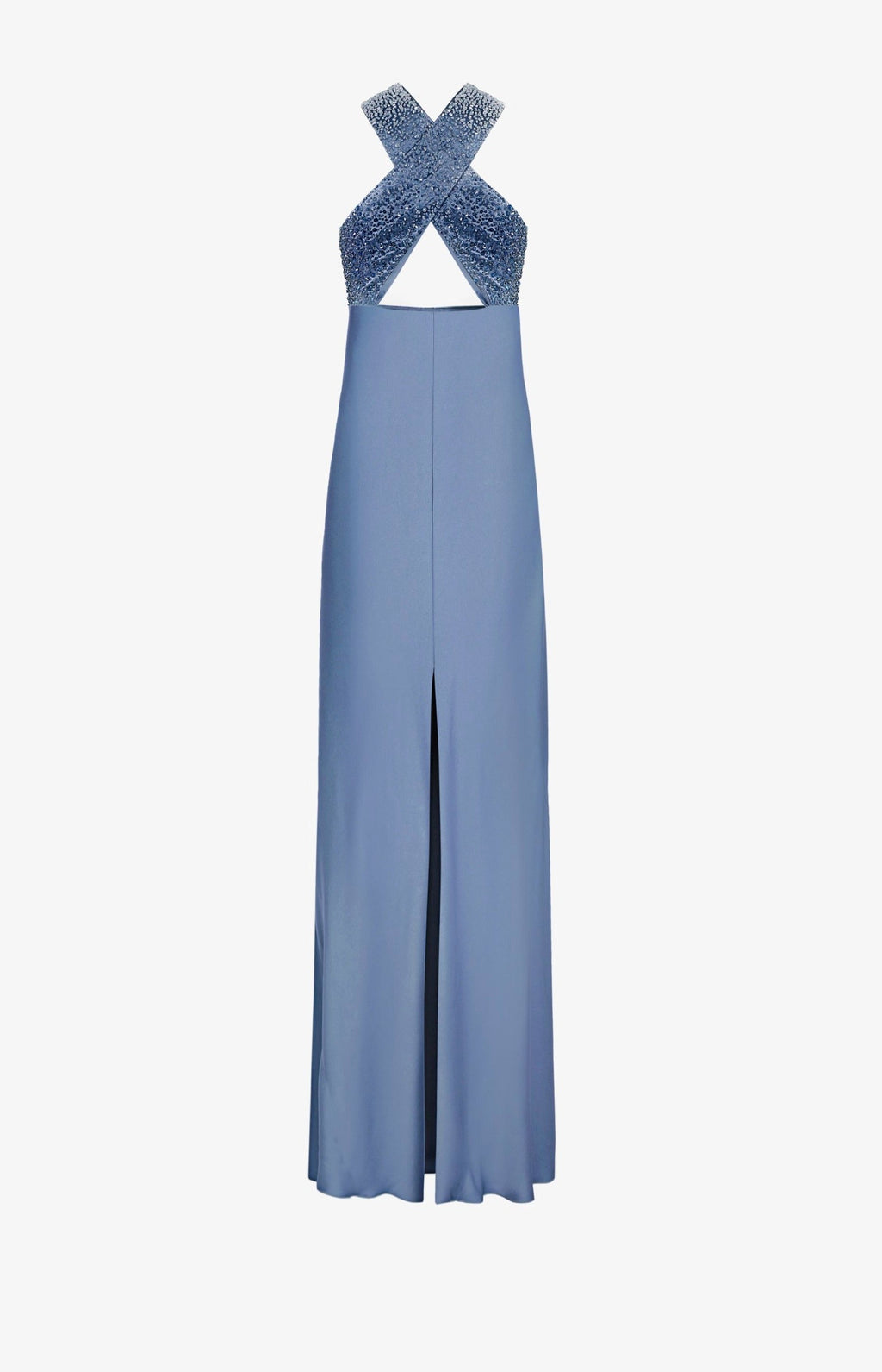 Cross hollow evening gown