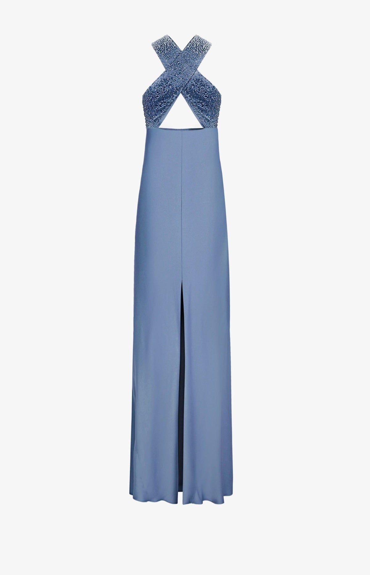 Cross hollow evening gown