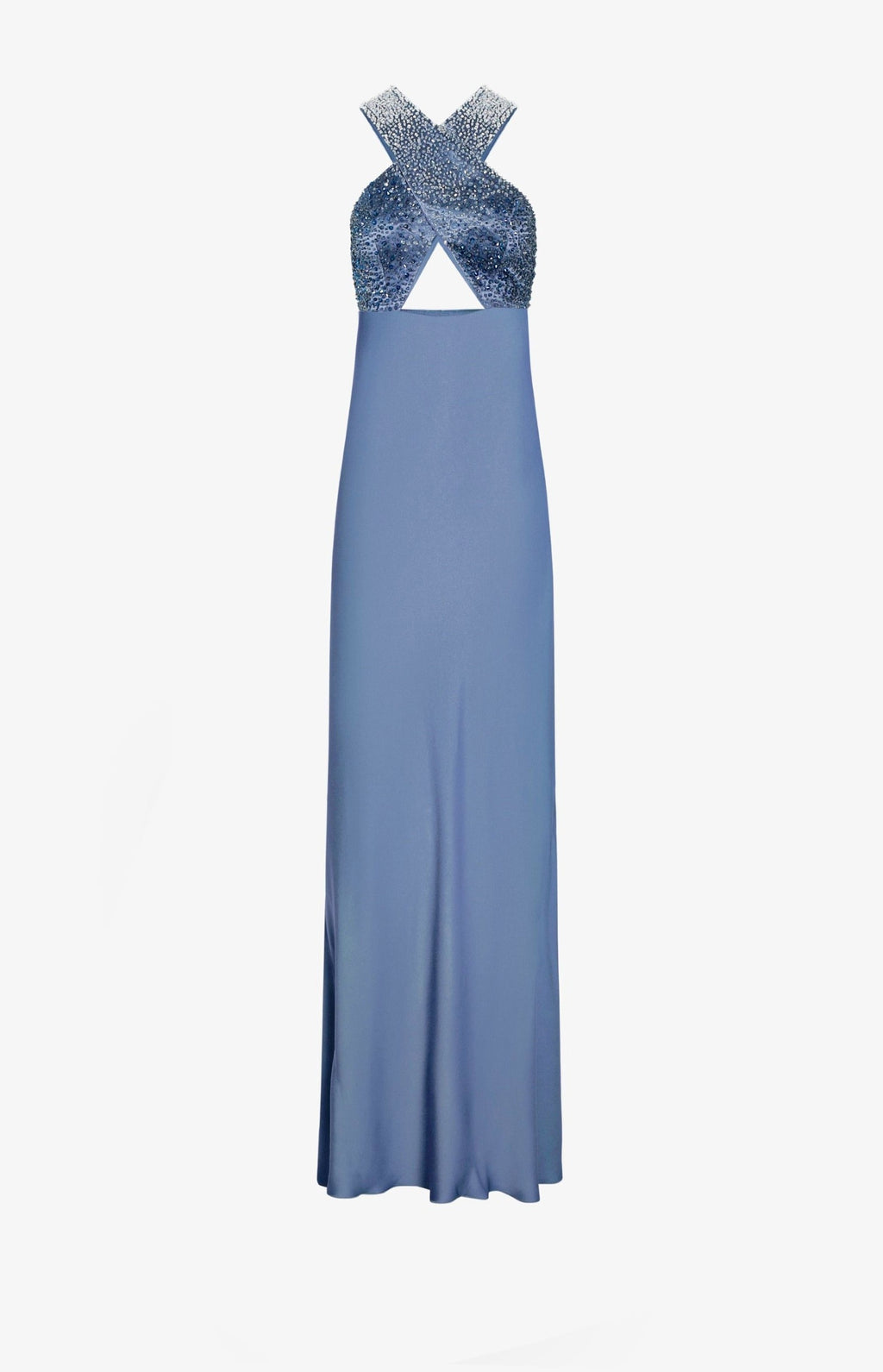 Cross hollow evening gown