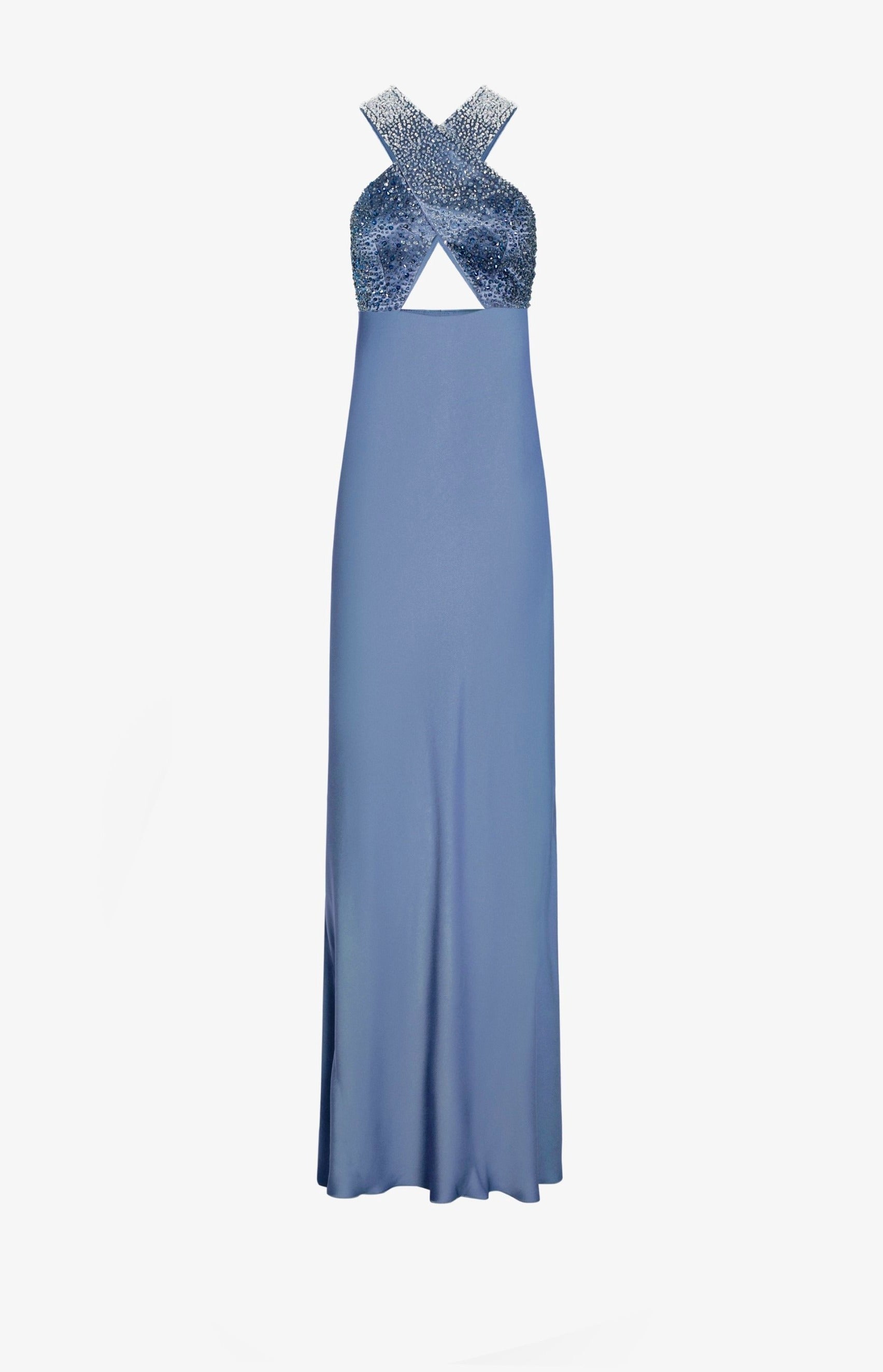 Cross hollow evening gown