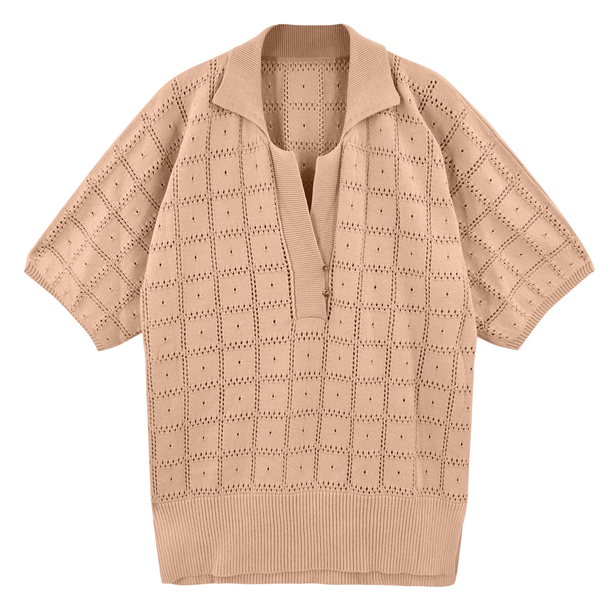 Lightweight cotton pointelle knit tunic