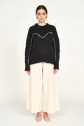 Pullover in Black/Ivory