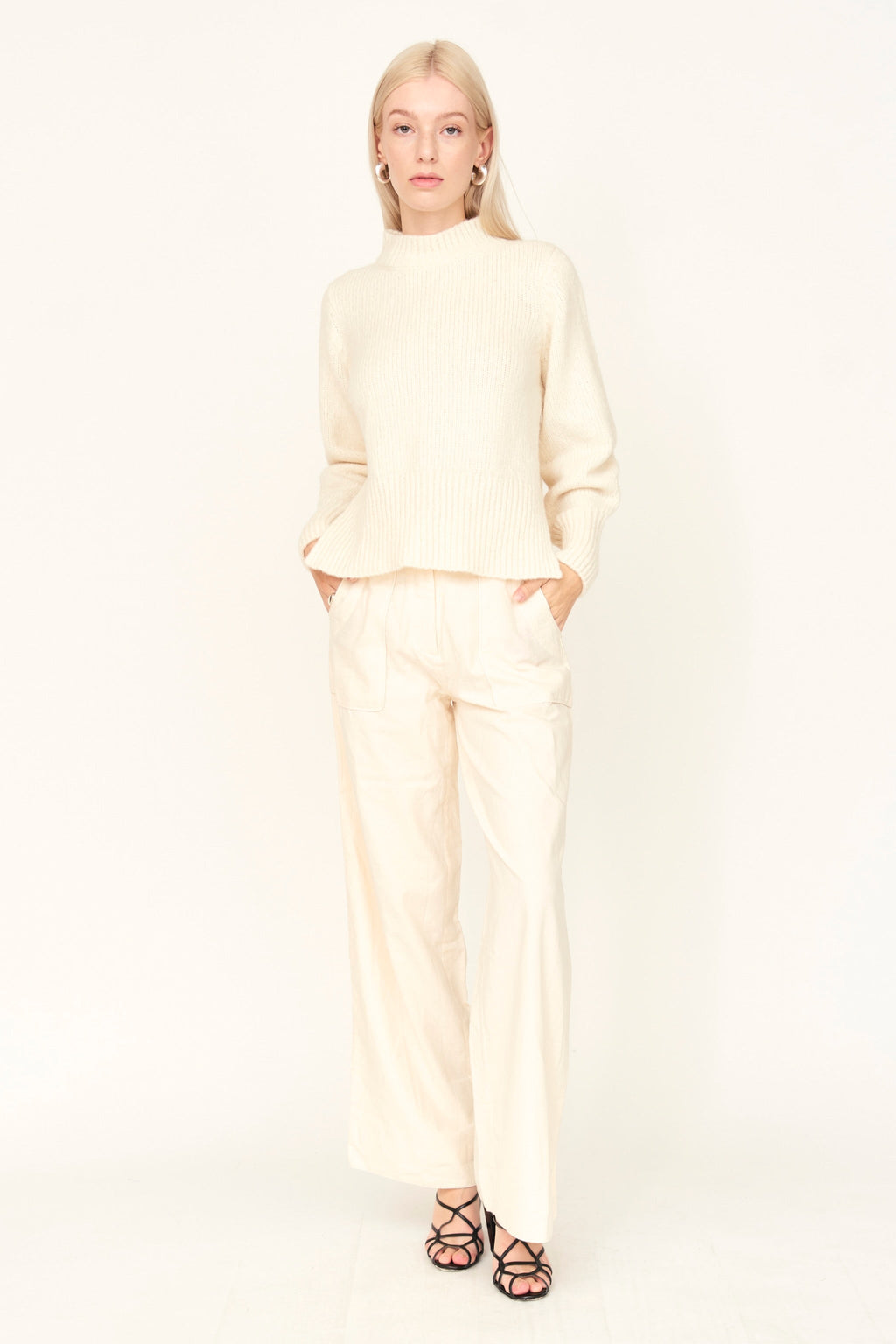 Open Side Pullover in Ivory