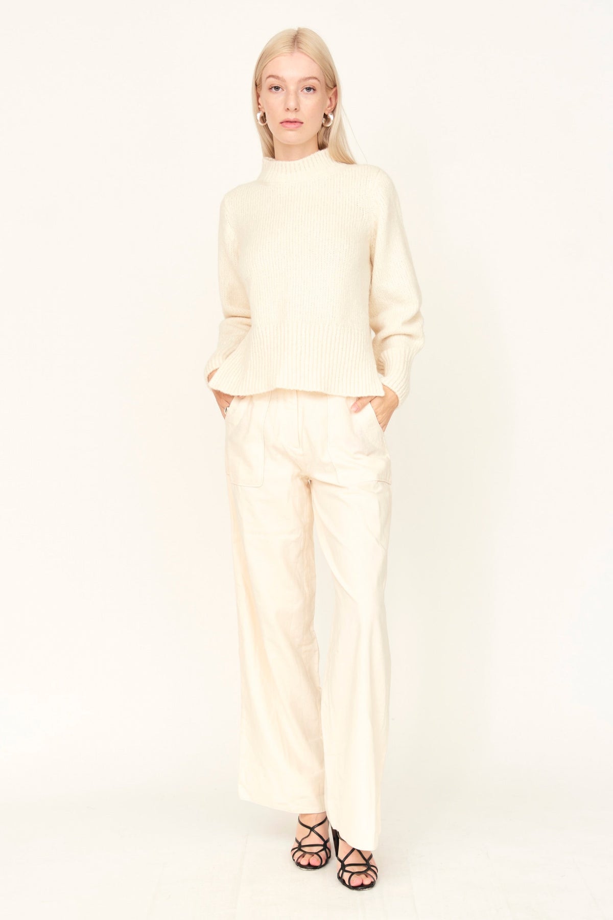 Open Side Pullover in Ivory