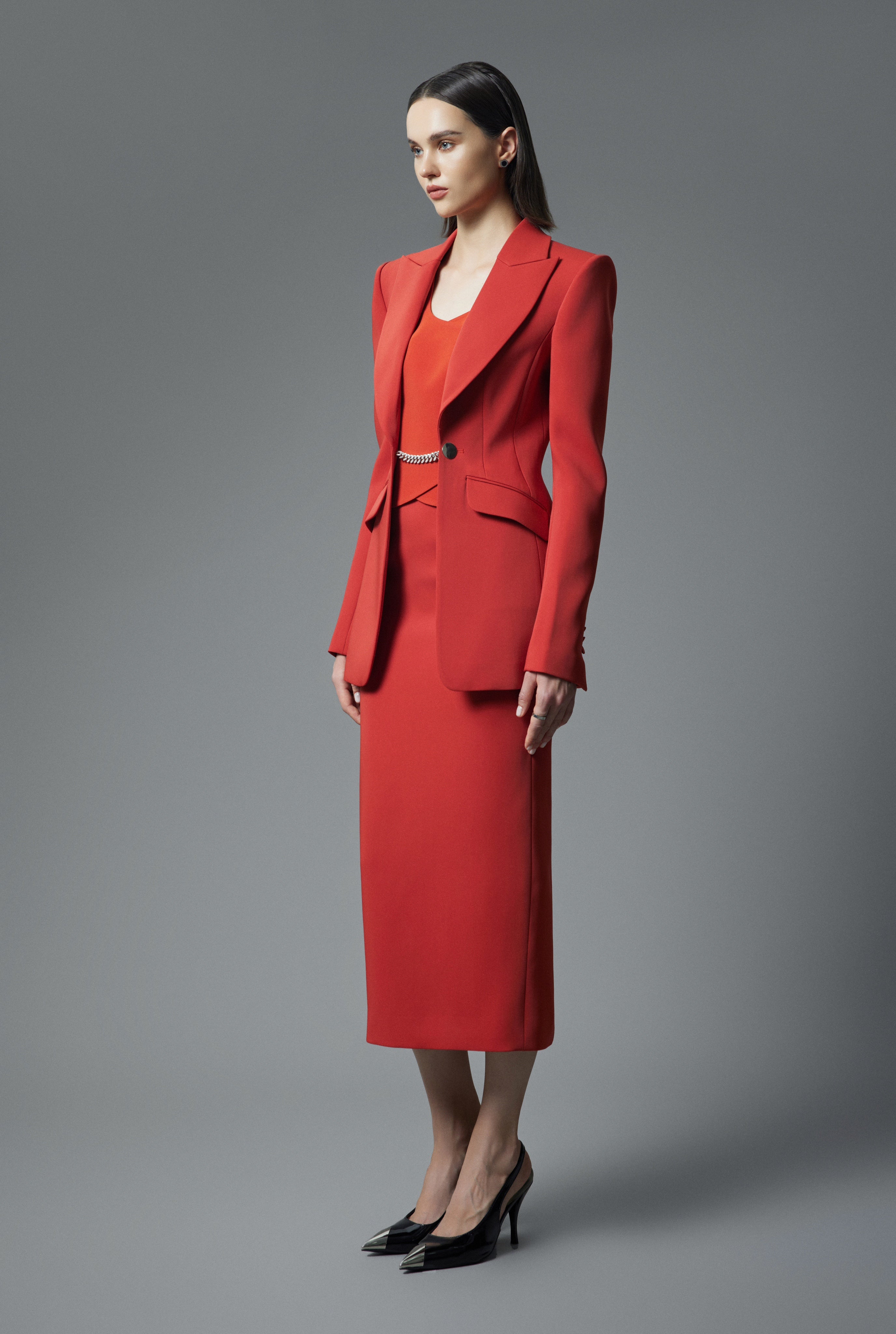 Suit fabric long skirt