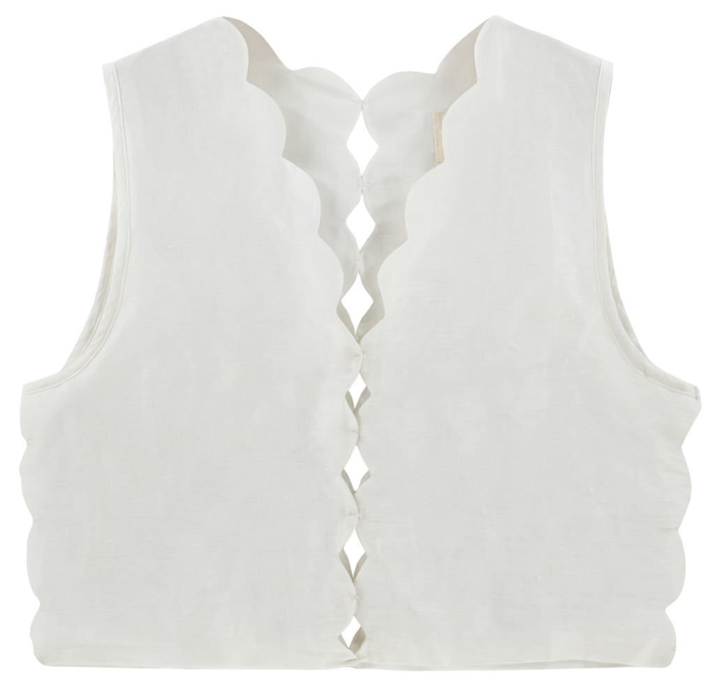 Sleeveless cropped top in White