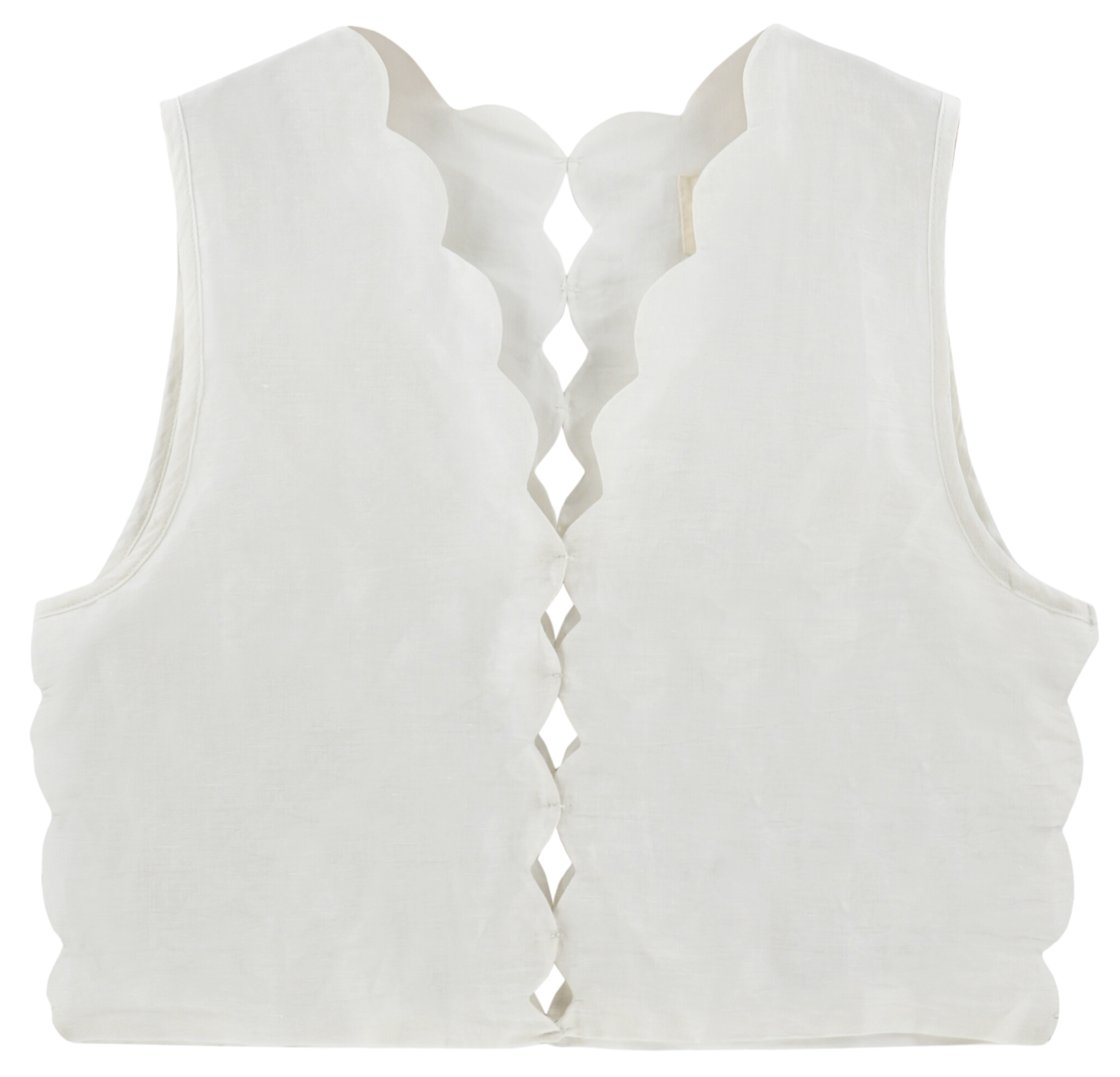 Sleeveless cropped top in White
