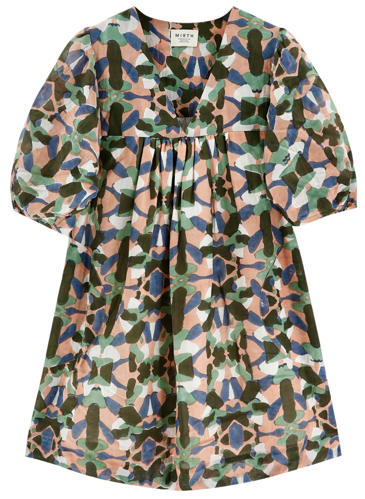 Dress in V neckline Balloon sleeves