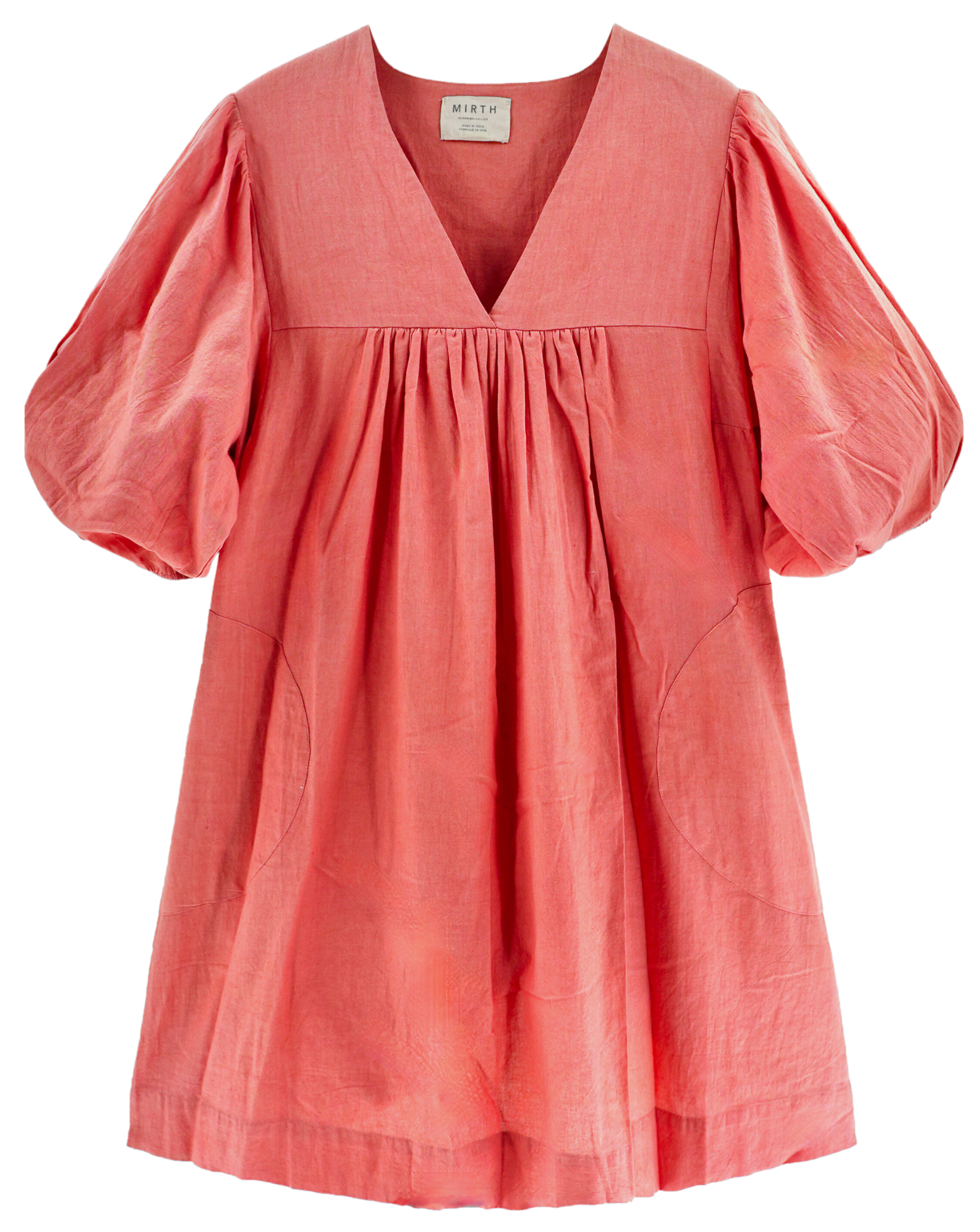 Dress in Coral V neckline