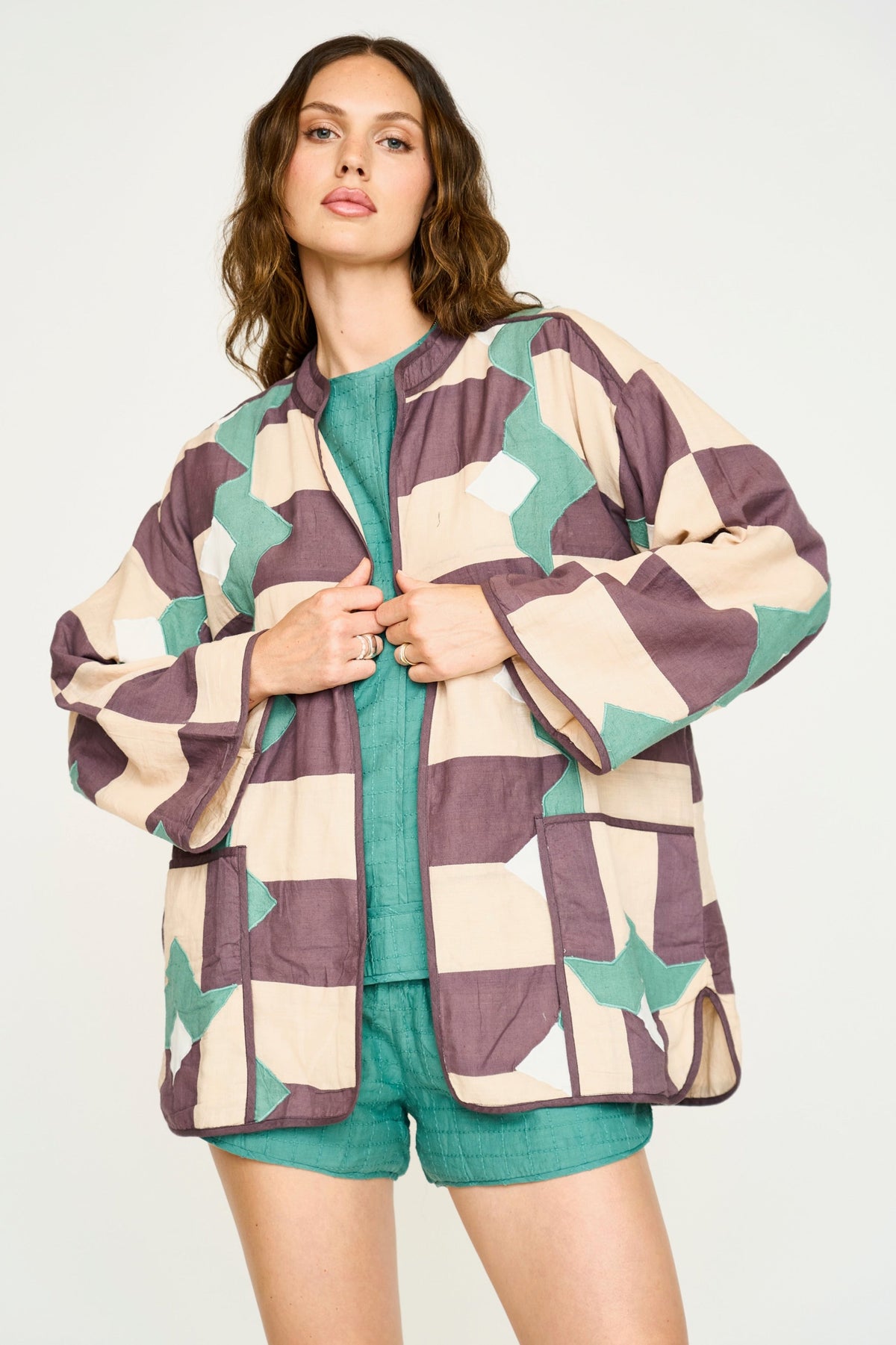 Jacket in Plum Origami