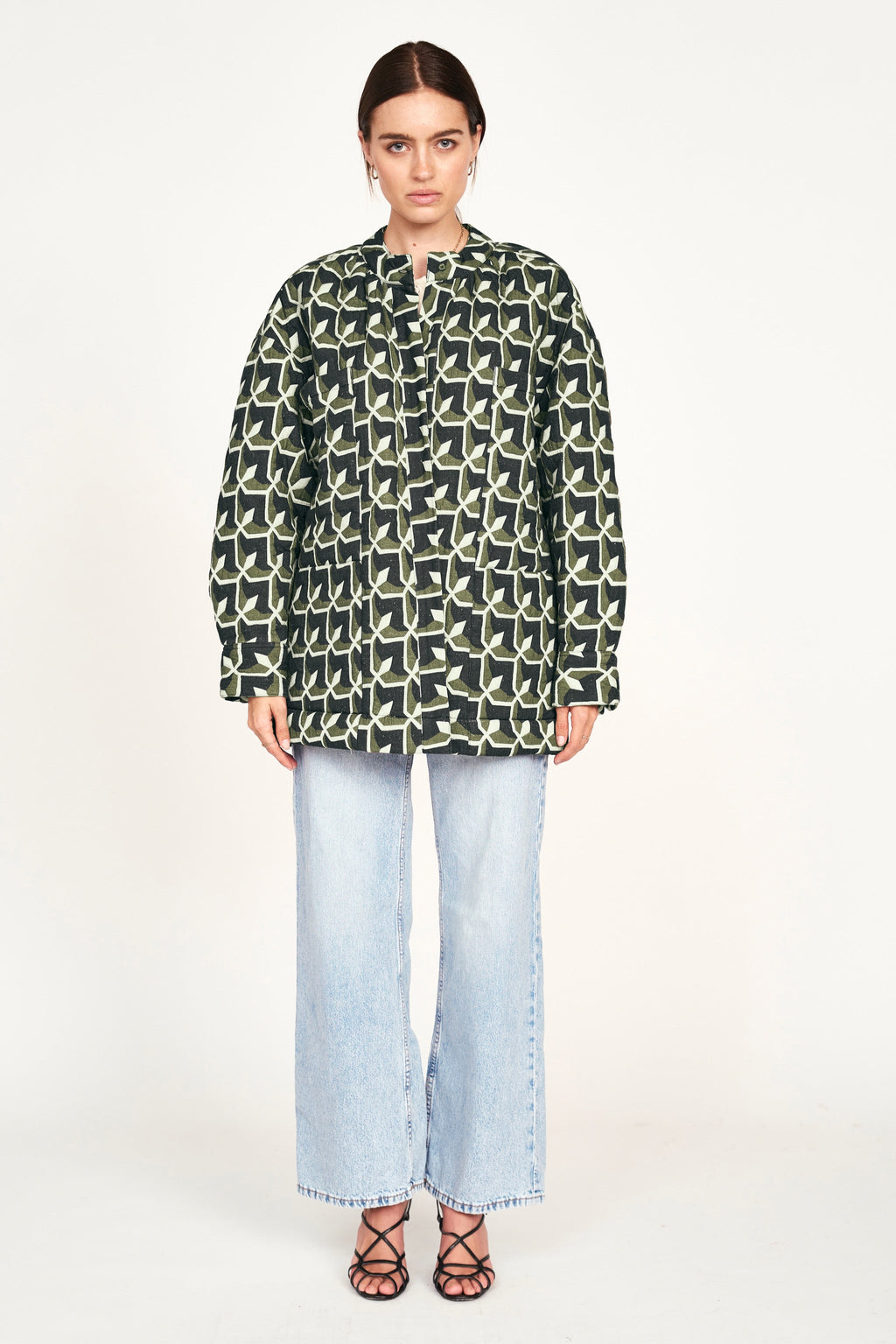 Jacket in Olive Parquet