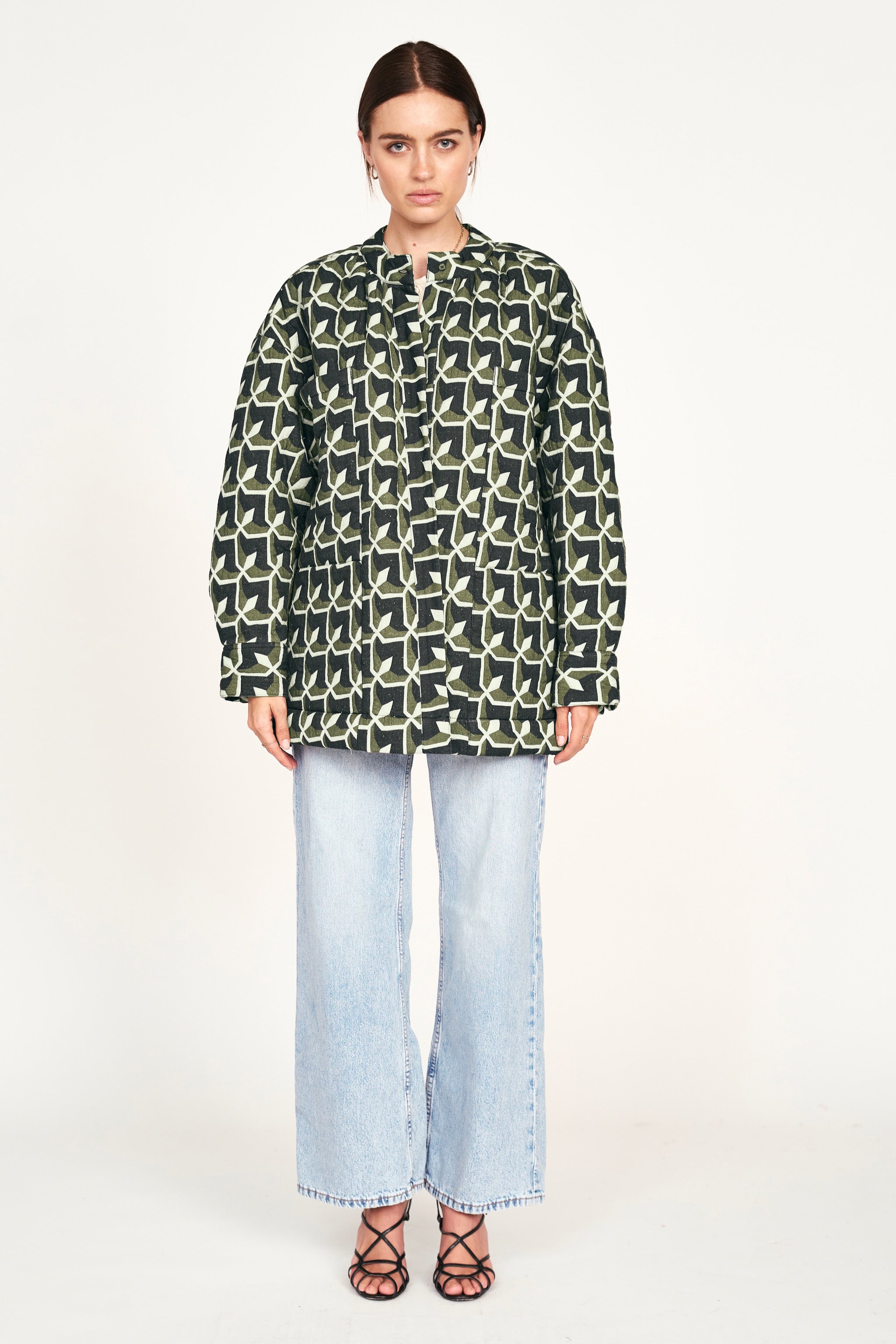 Jacket in Olive Parquet