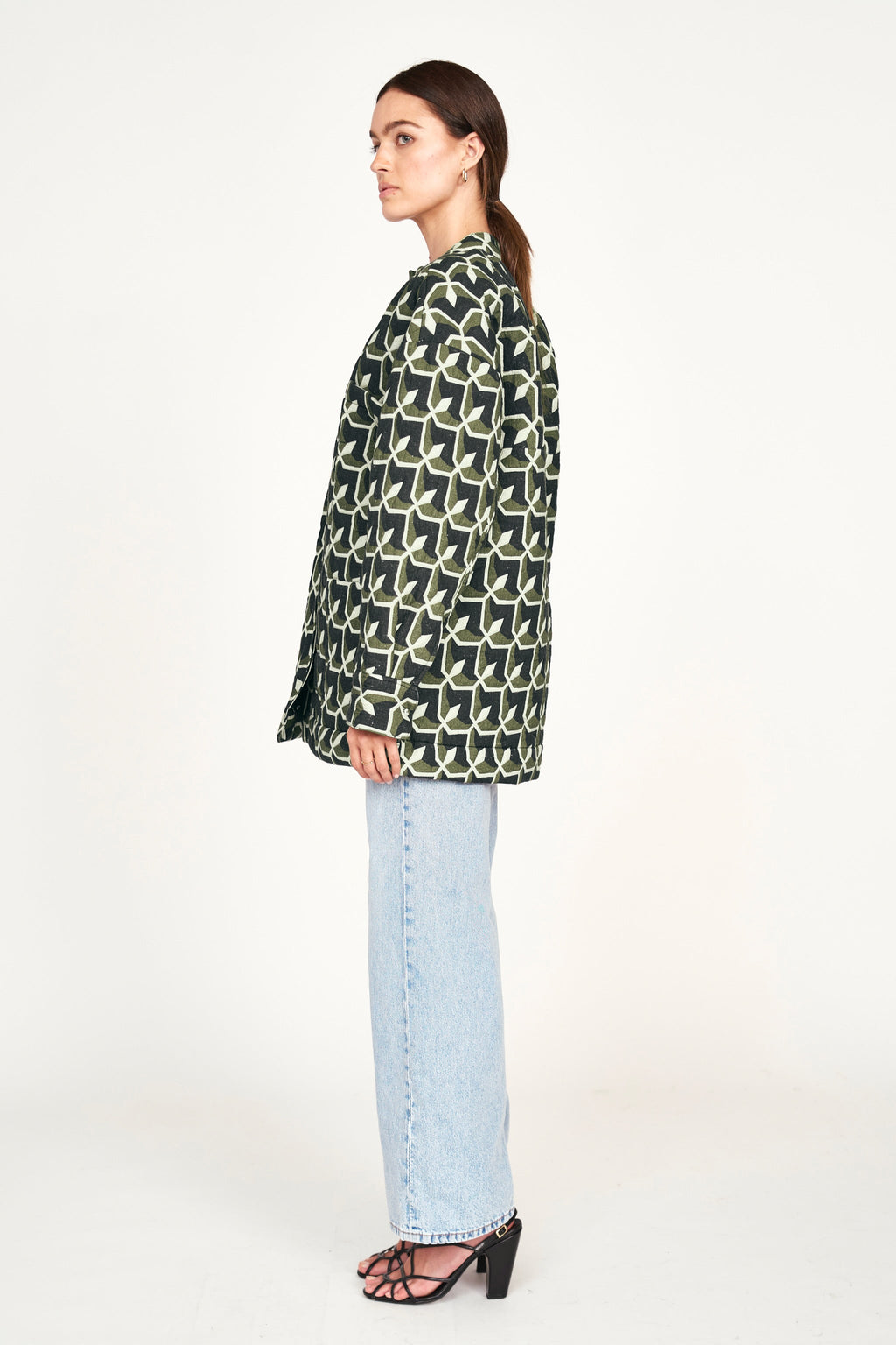 Jacket in Olive Parquet