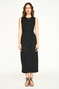 Pointelle Knit Dress in Black