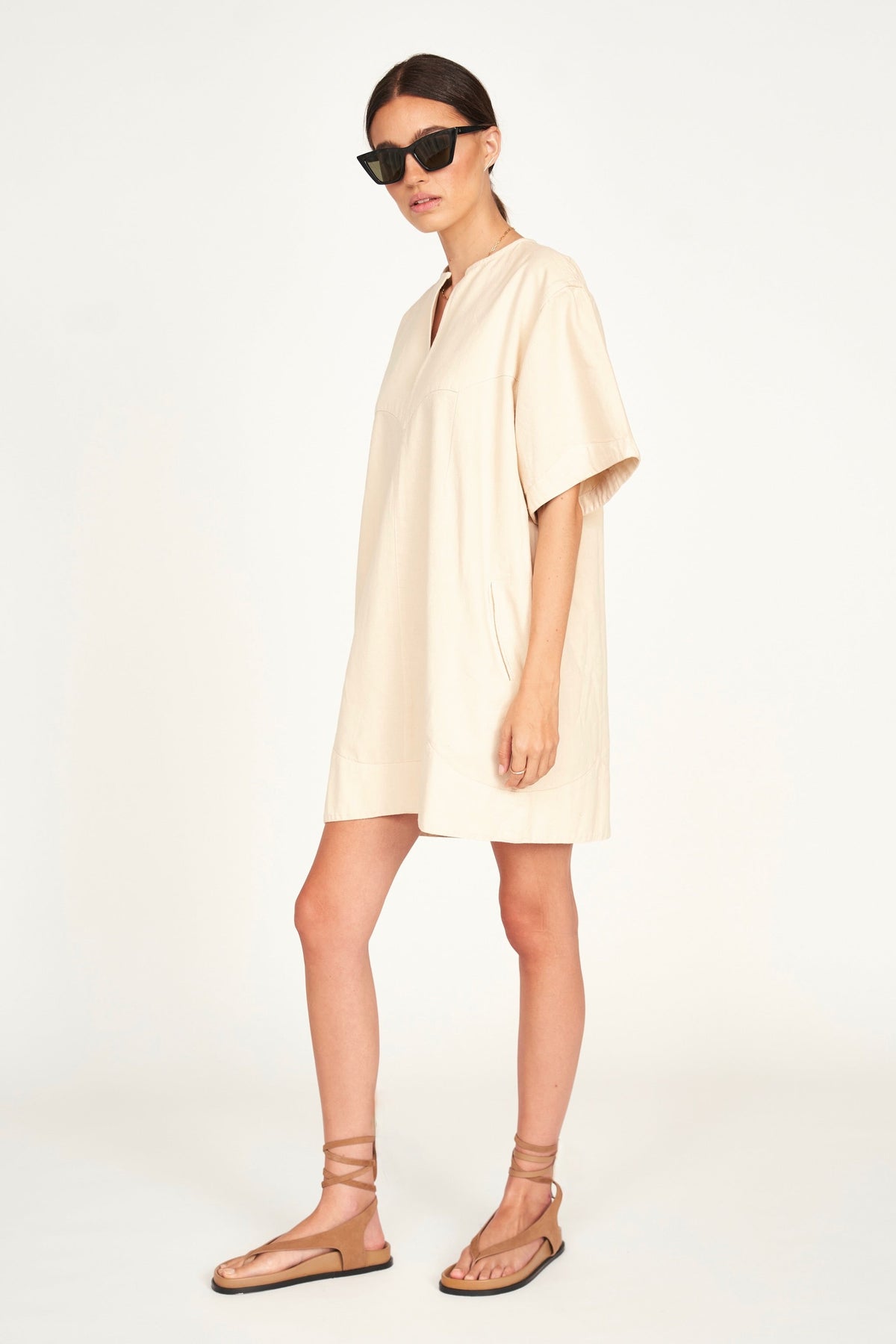 Dress in Cream Canvas