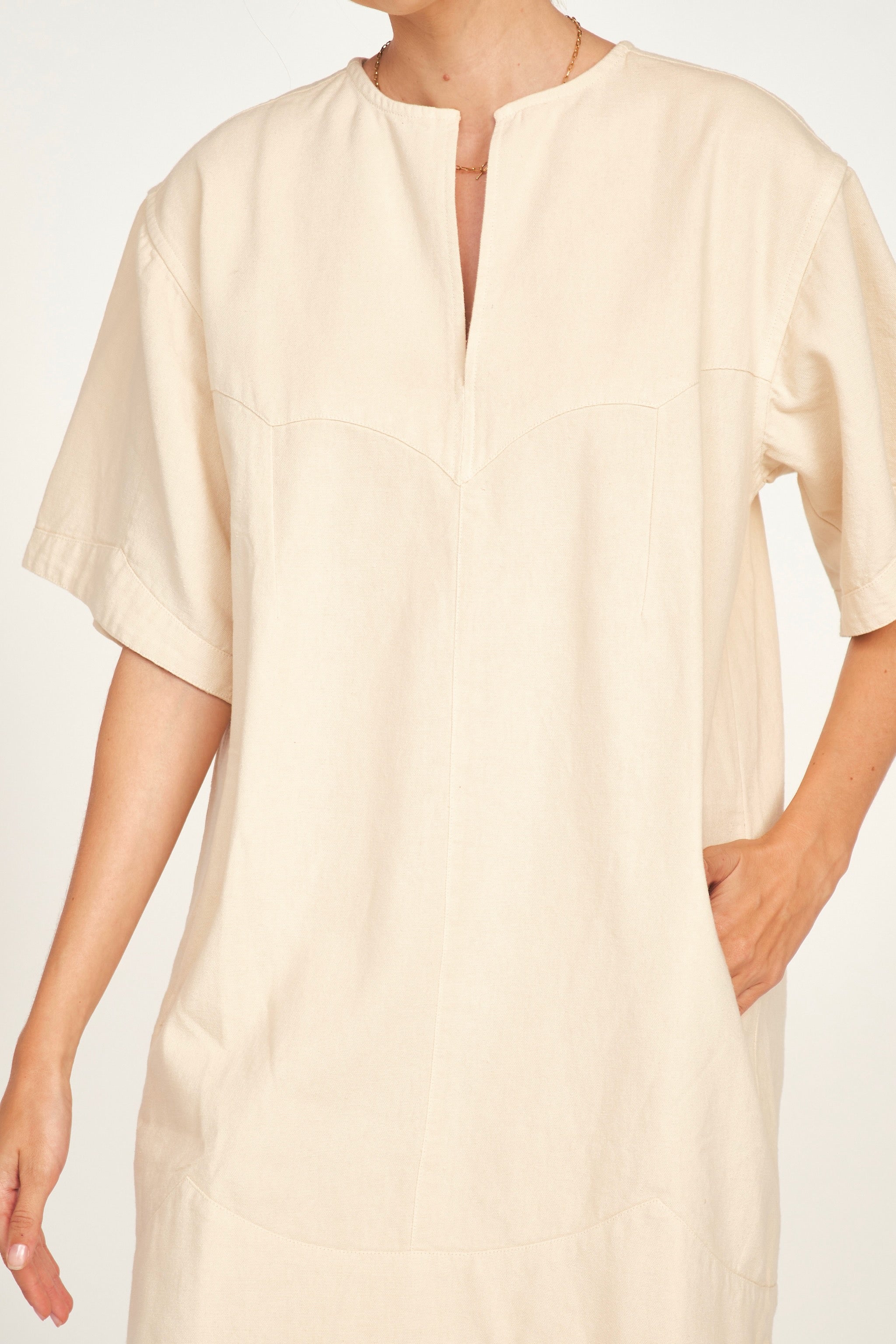 Dress in Cream Canvas