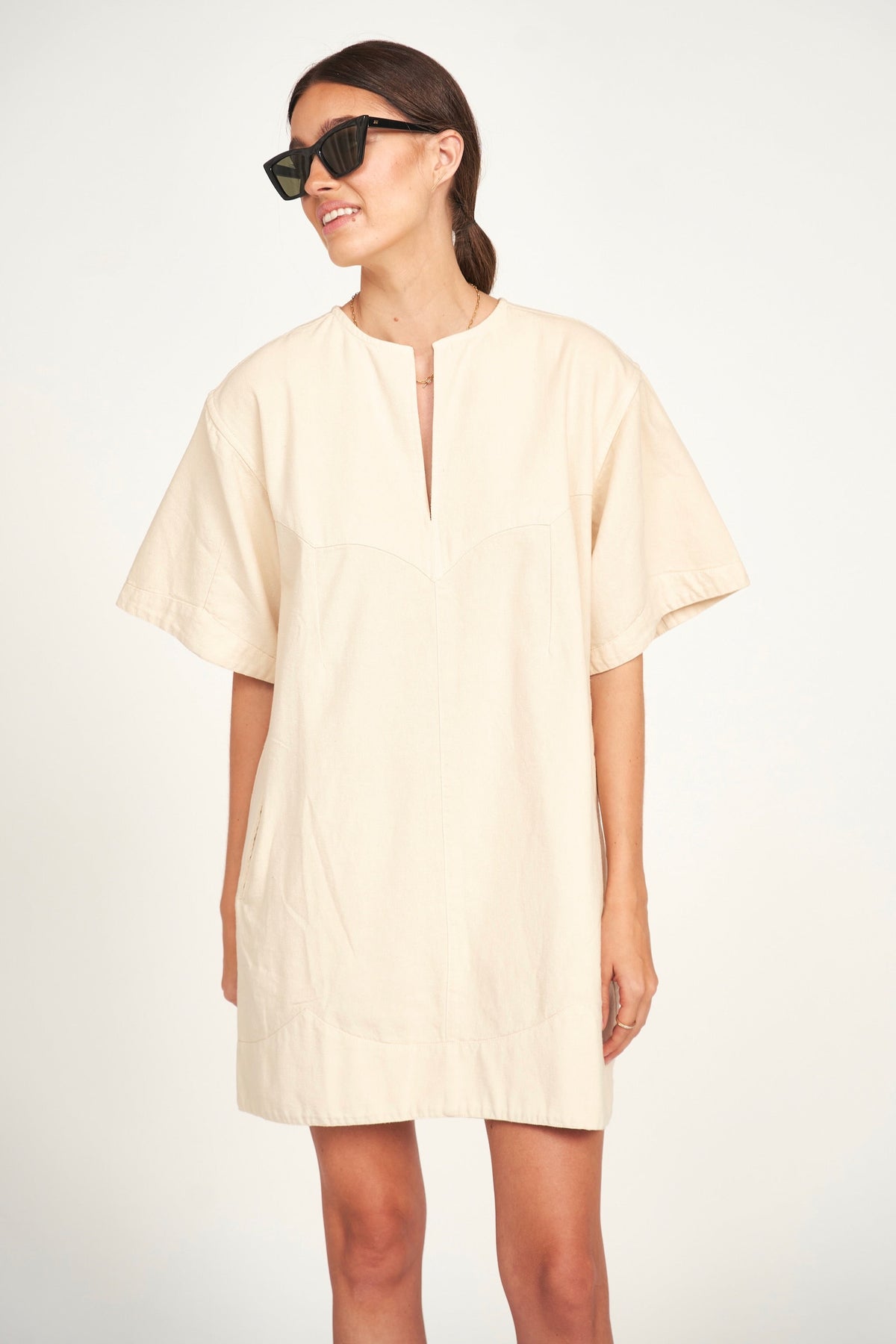 Dress in Cream Canvas