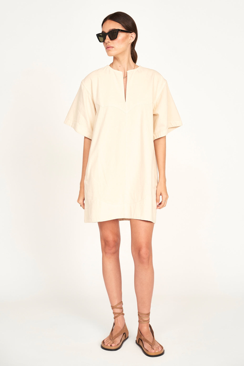 Dress in Cream Canvas