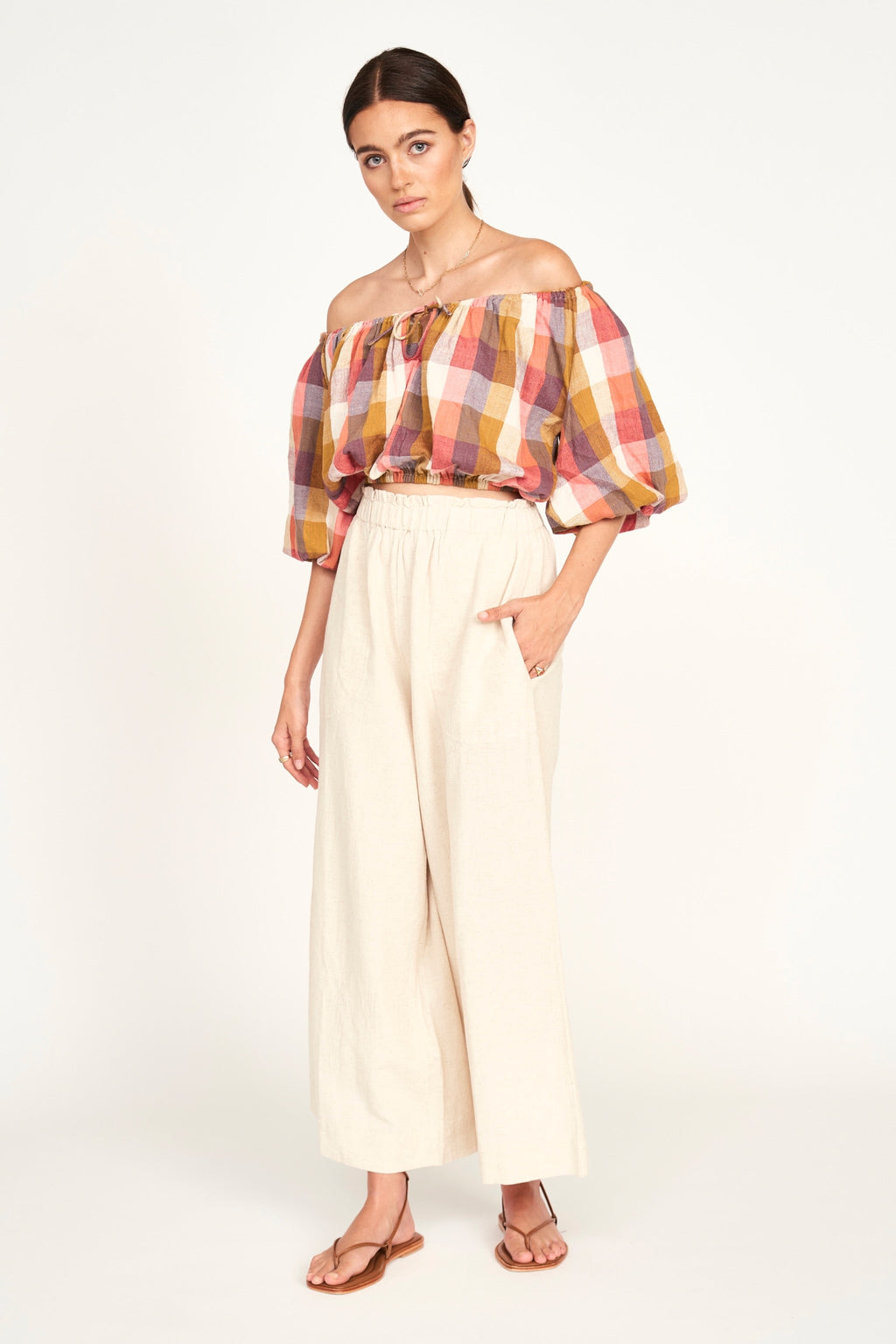 Top in Sunset Plaid