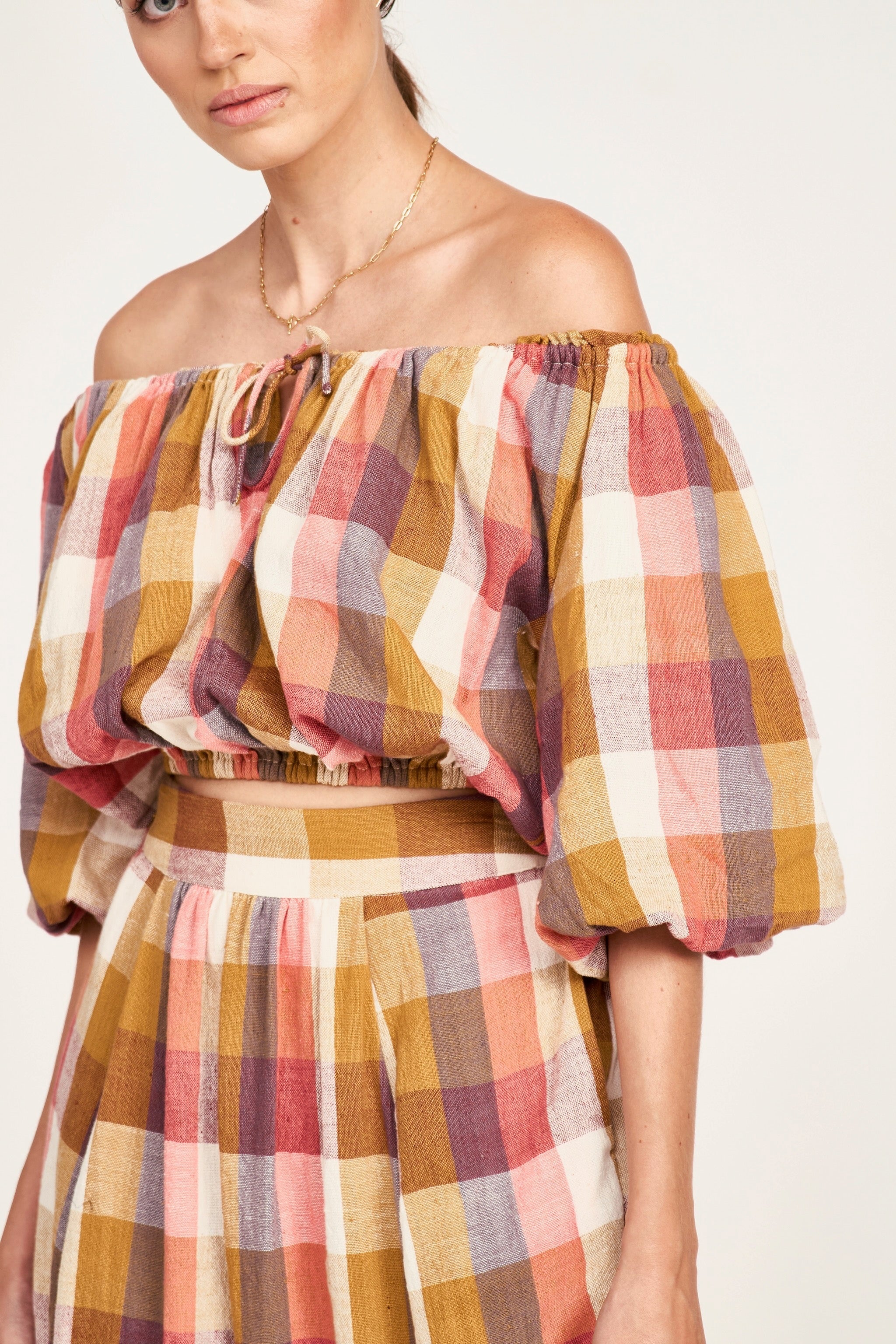 Top in Sunset Plaid