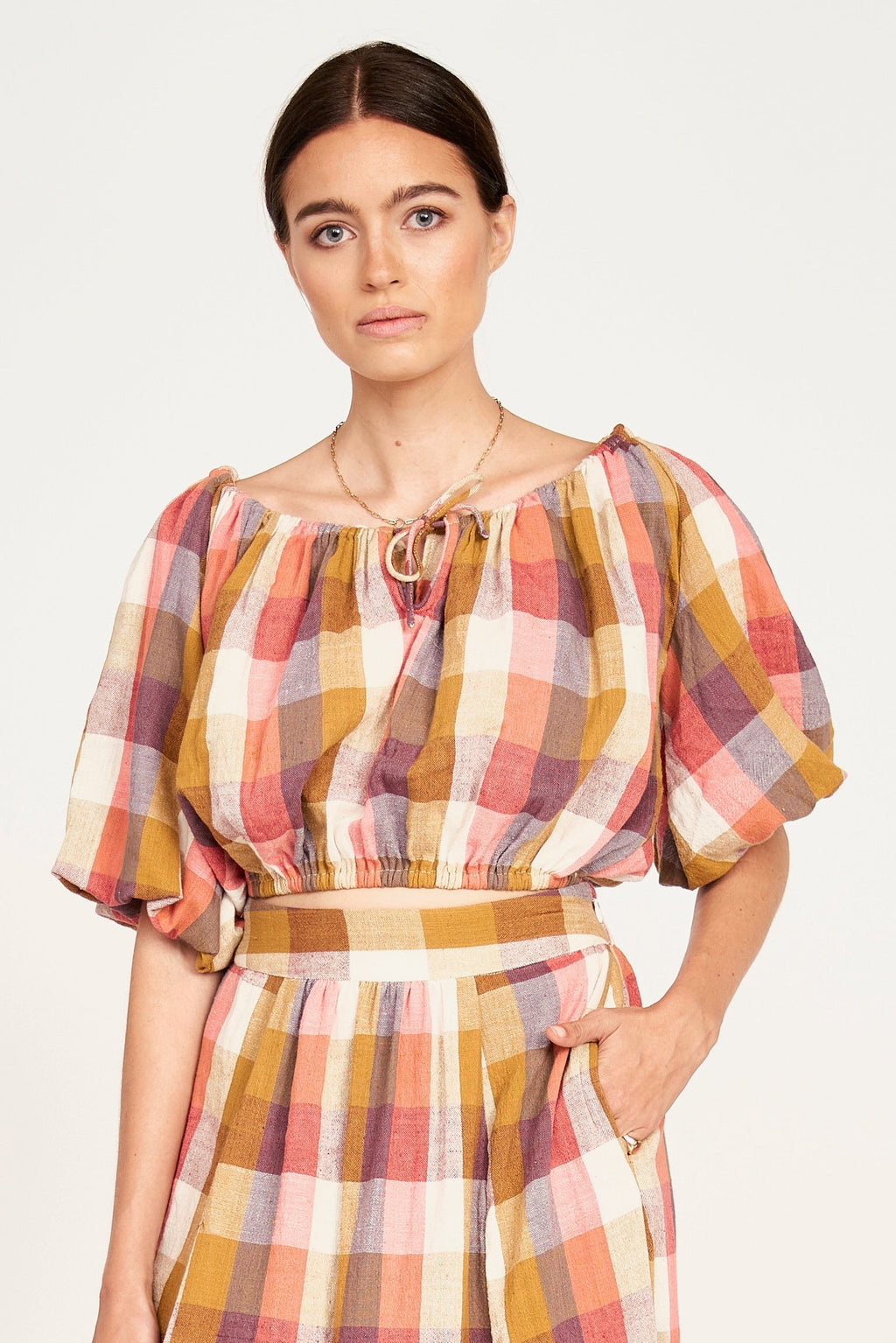 Top in Sunset Plaid